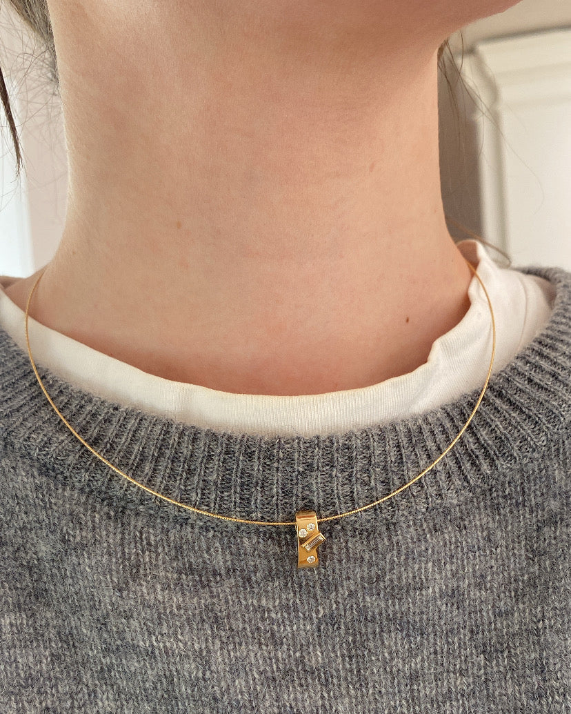 Diamond Mosaic Mini MéLange Wire Pendant Necklace