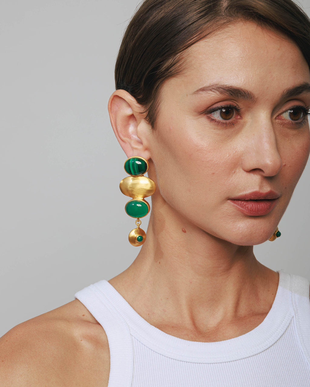 Green Onyx & Malachite Istanbul Drop Earrings