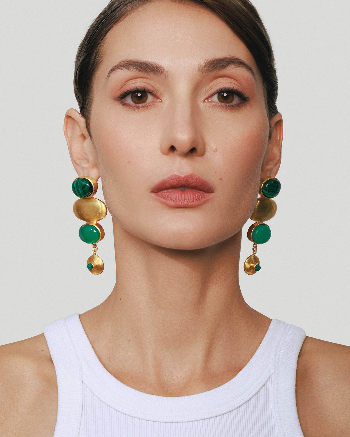 Green Onyx & Malachite Istanbul Drop Earrings