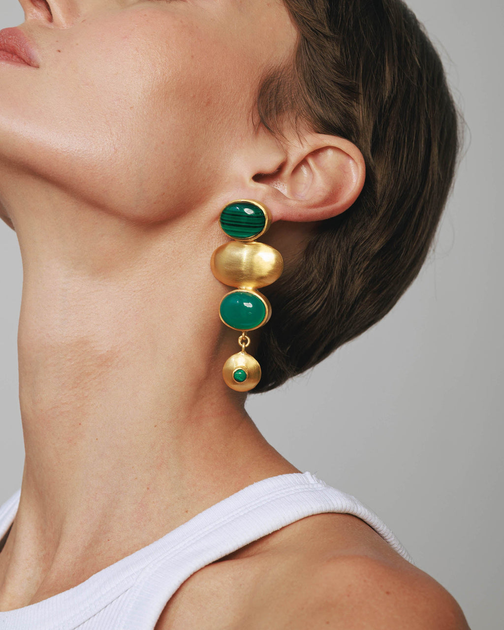 Green Onyx & Malachite Istanbul Drop Earrings