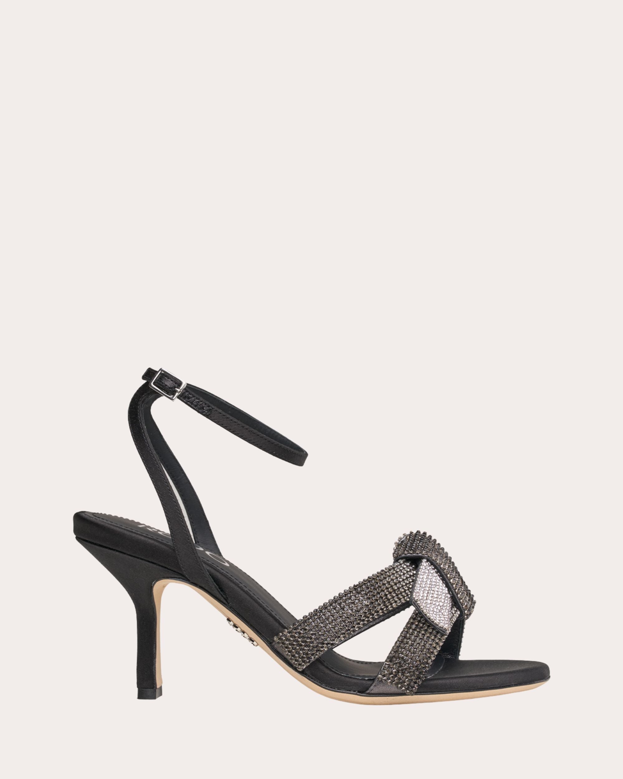 Marlena 80 Crystal Satin Knotted Sandal