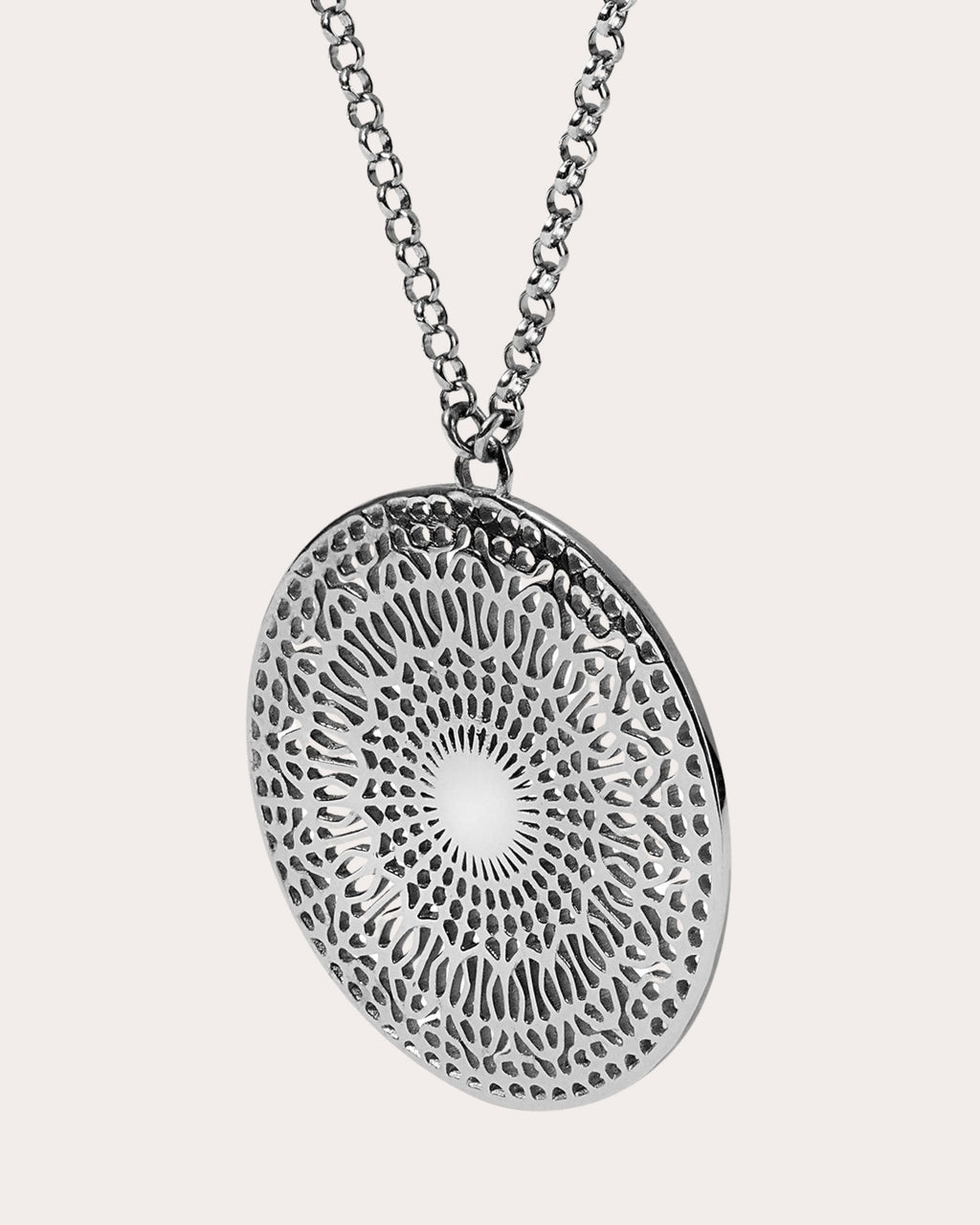 14k White Gold 432Hz Pendant Necklace