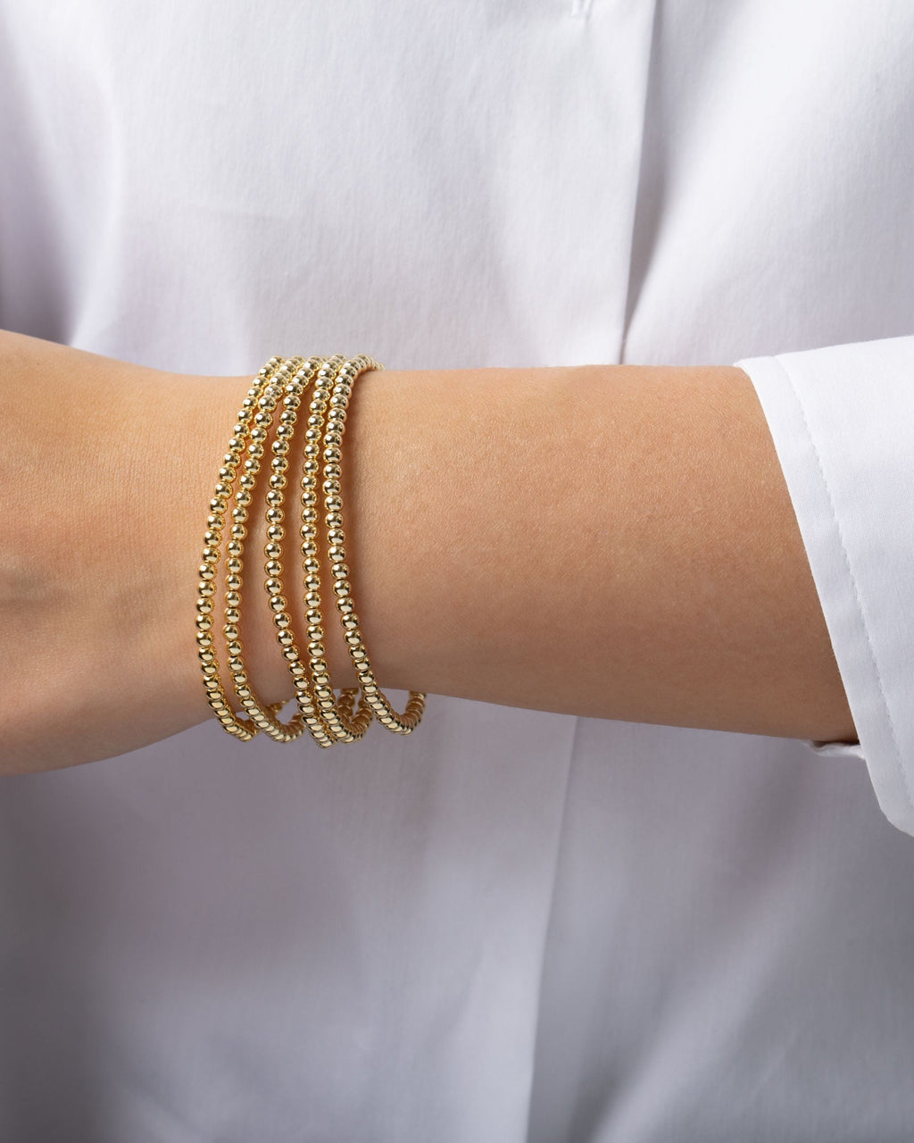 14k Gold Bead Bracelet Set