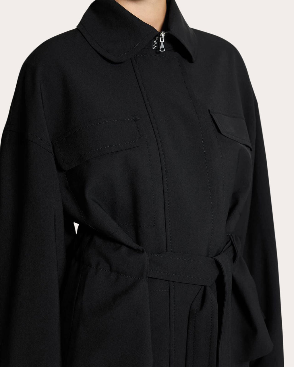 Wool Cinched Flight Jacket