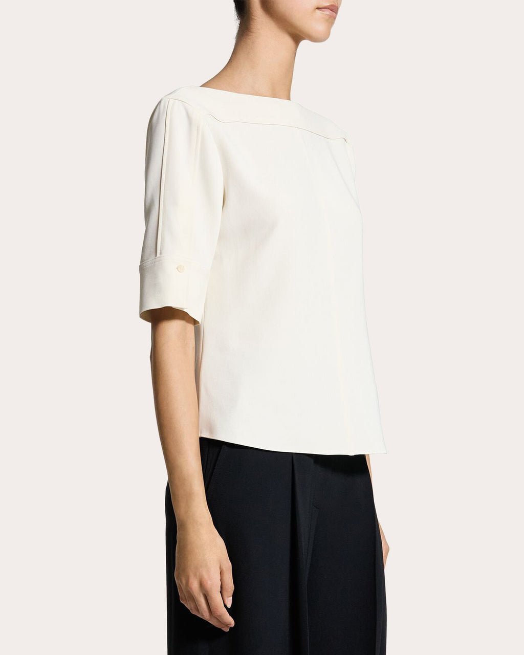 Admiral Crepe Seamed Boatneck Top