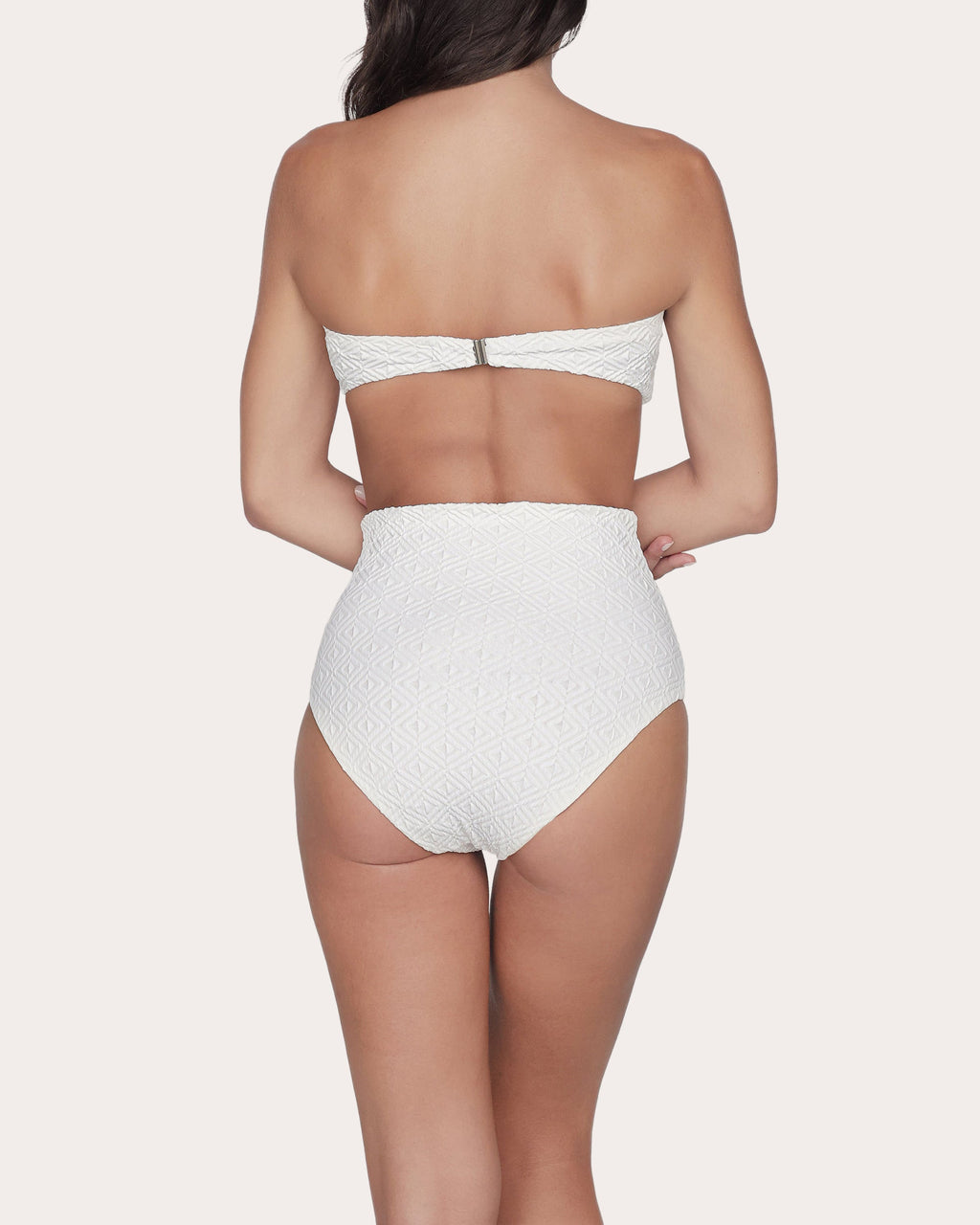 Ara Jacquard High-Waist Bikini Bottoms