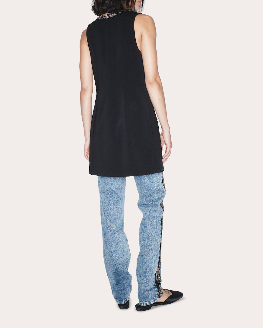 Zeke Beaded Crepe Tunic Vest