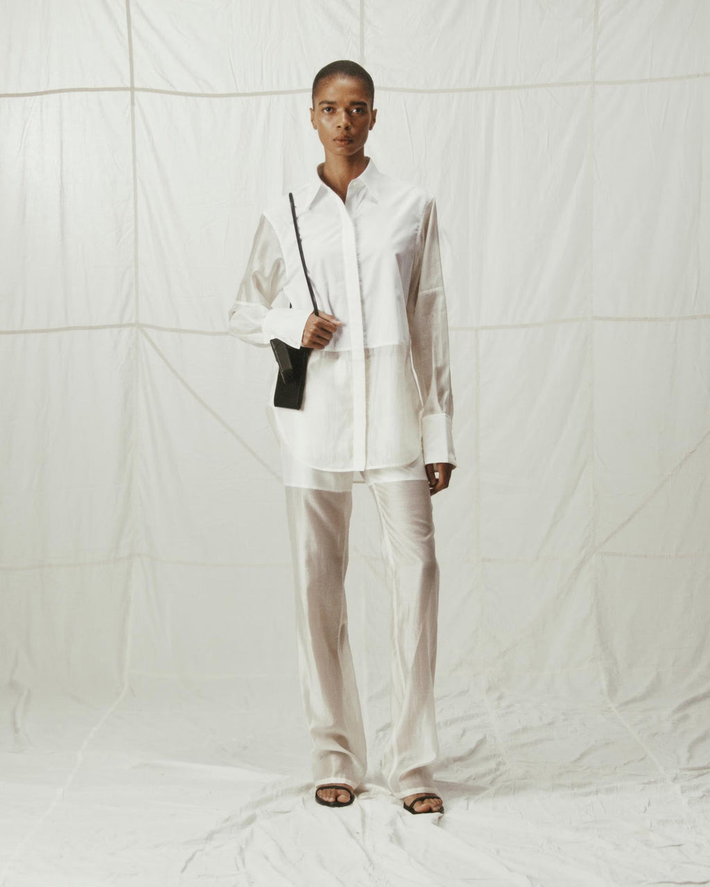 Sheer Voile Bootcut Trousers