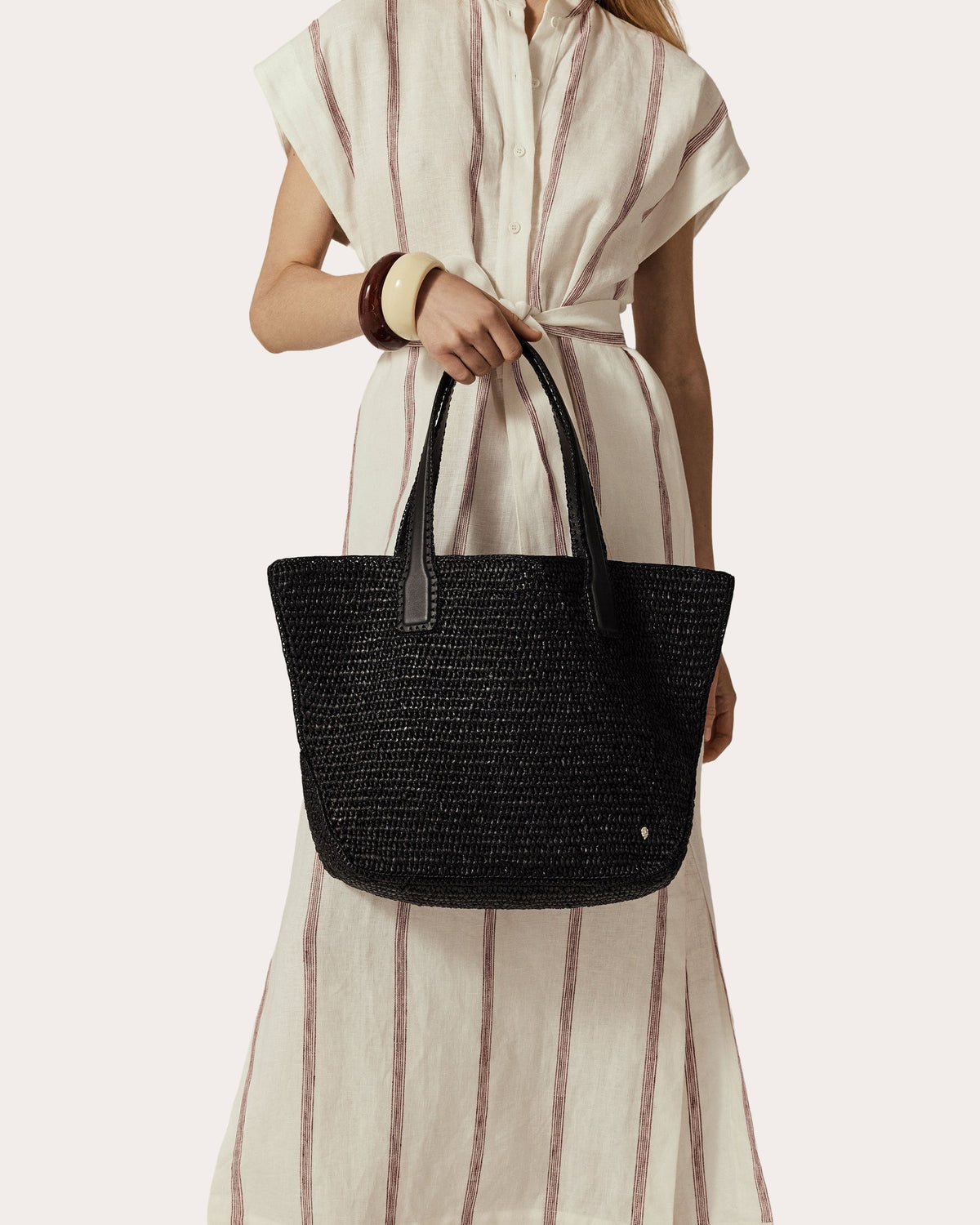 Liyoni Crocheted Raffia Tote Bag