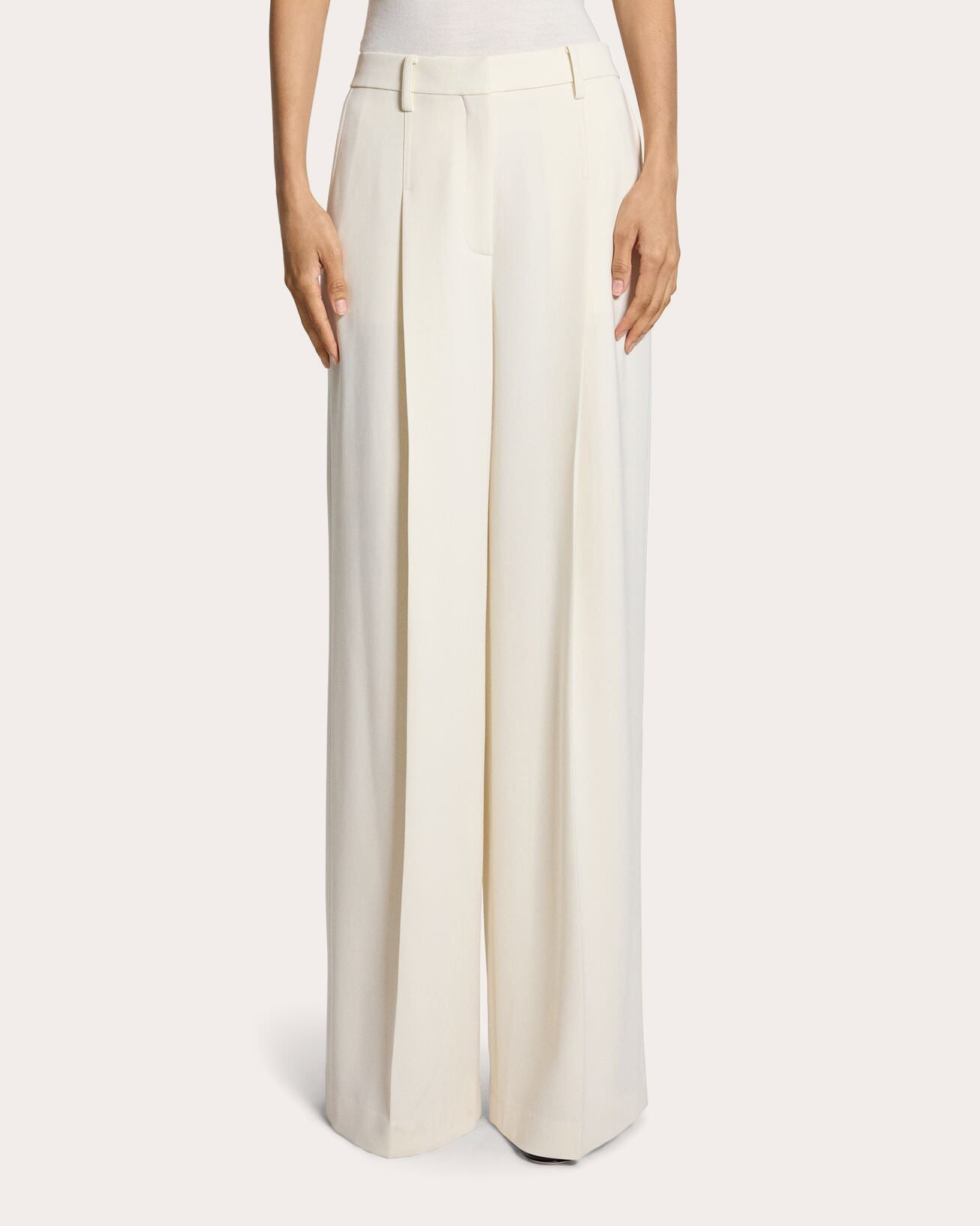 Admiral Crepe Pleated Wide-Leg Trousers