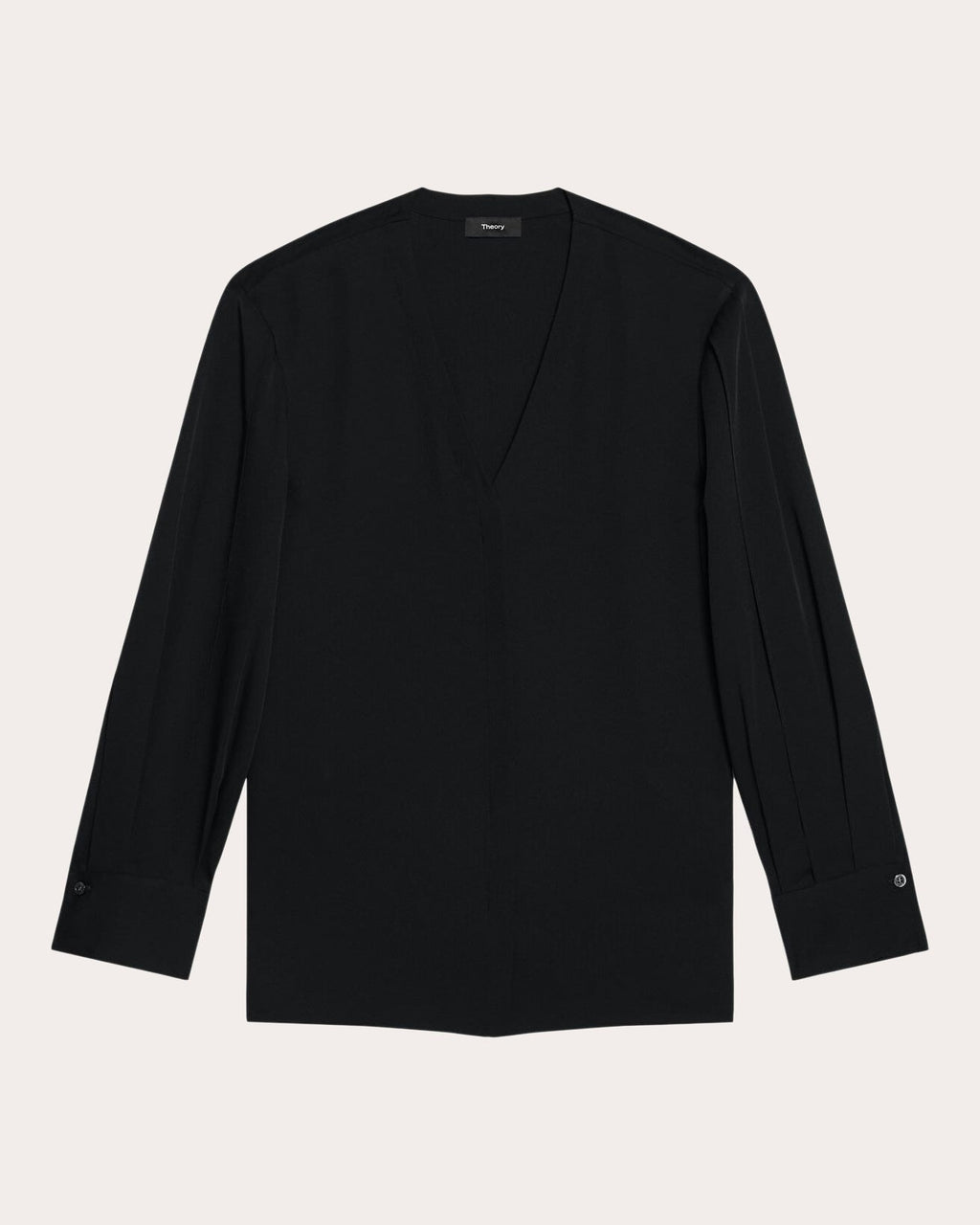 Silk Georgette Blouson-Sleeve Blouse