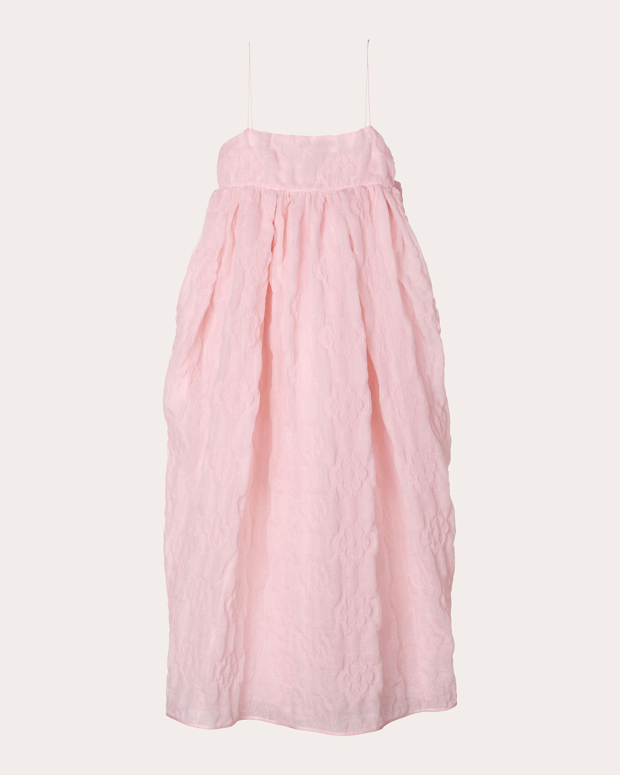 Vilma Floral Matelassé Babydoll Midi Dress