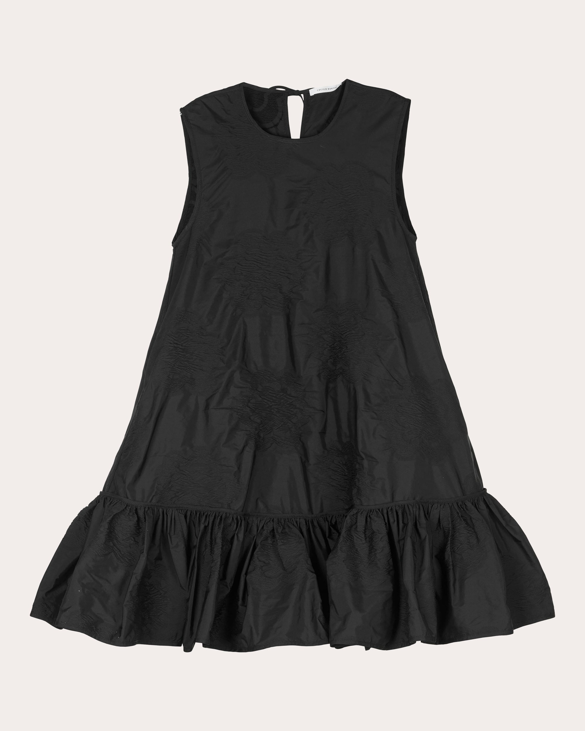 Lala Borus Jacquard Ruffle Shift Dress
