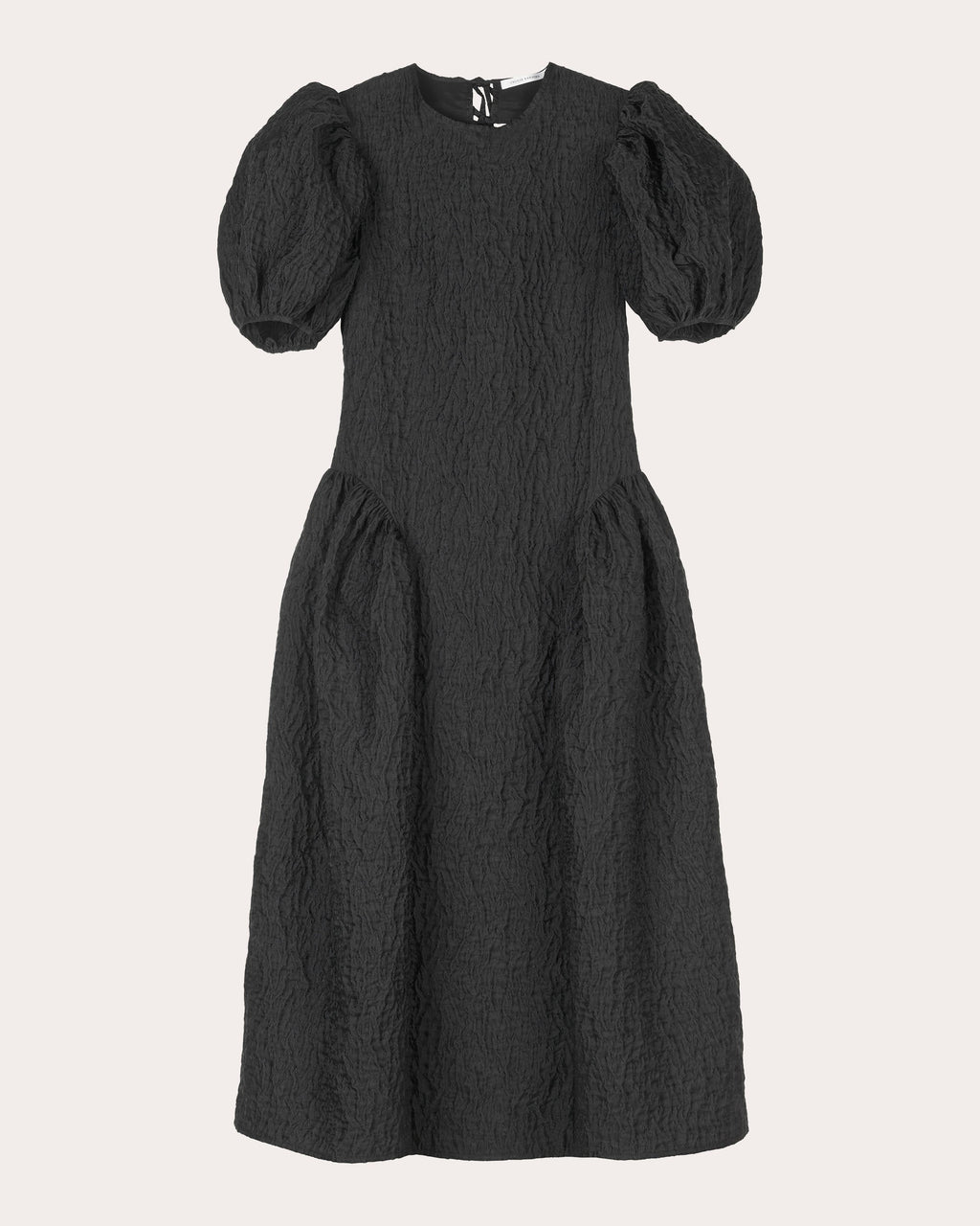 Bali Lobelia Matelassé Puff-Sleeve Midi Dress