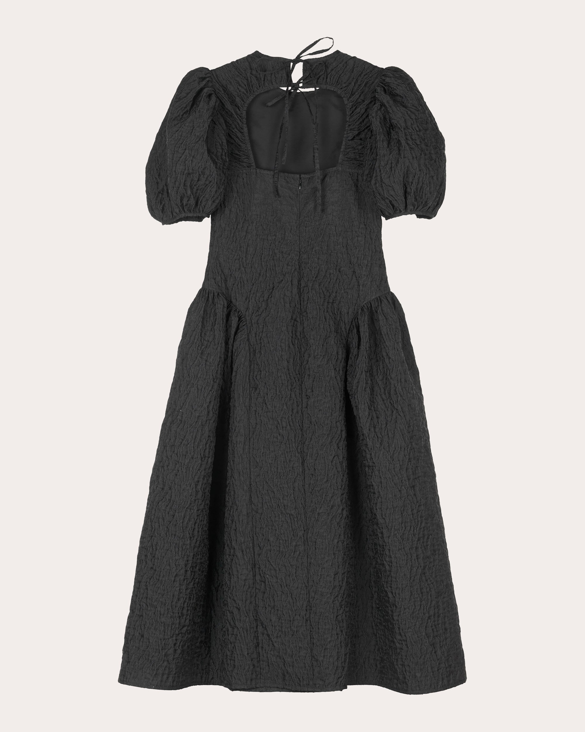 Bali Lobelia Matelassé Puff-Sleeve Midi Dress