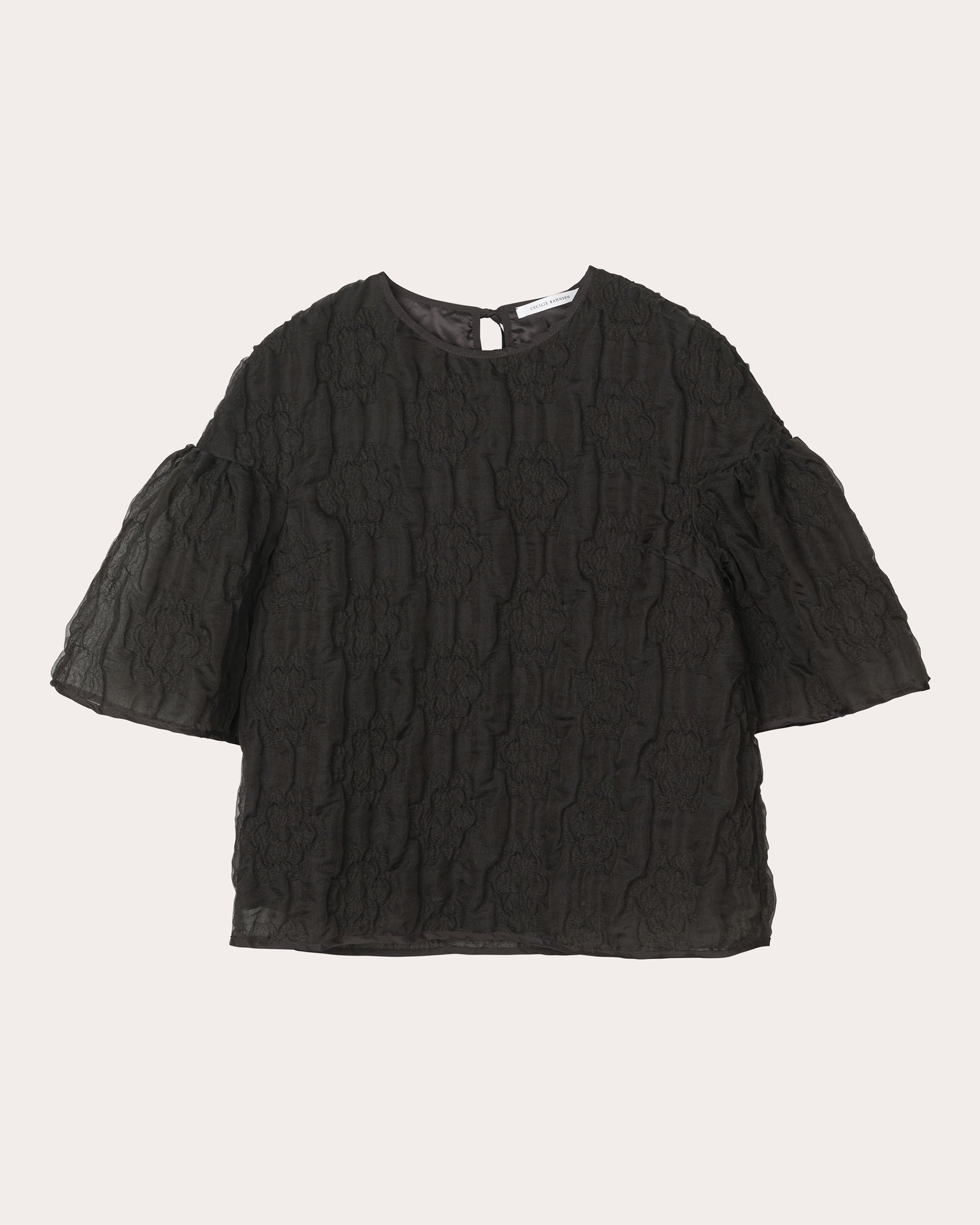 Bryndis Matelassé Gathered Empire-Waist Top