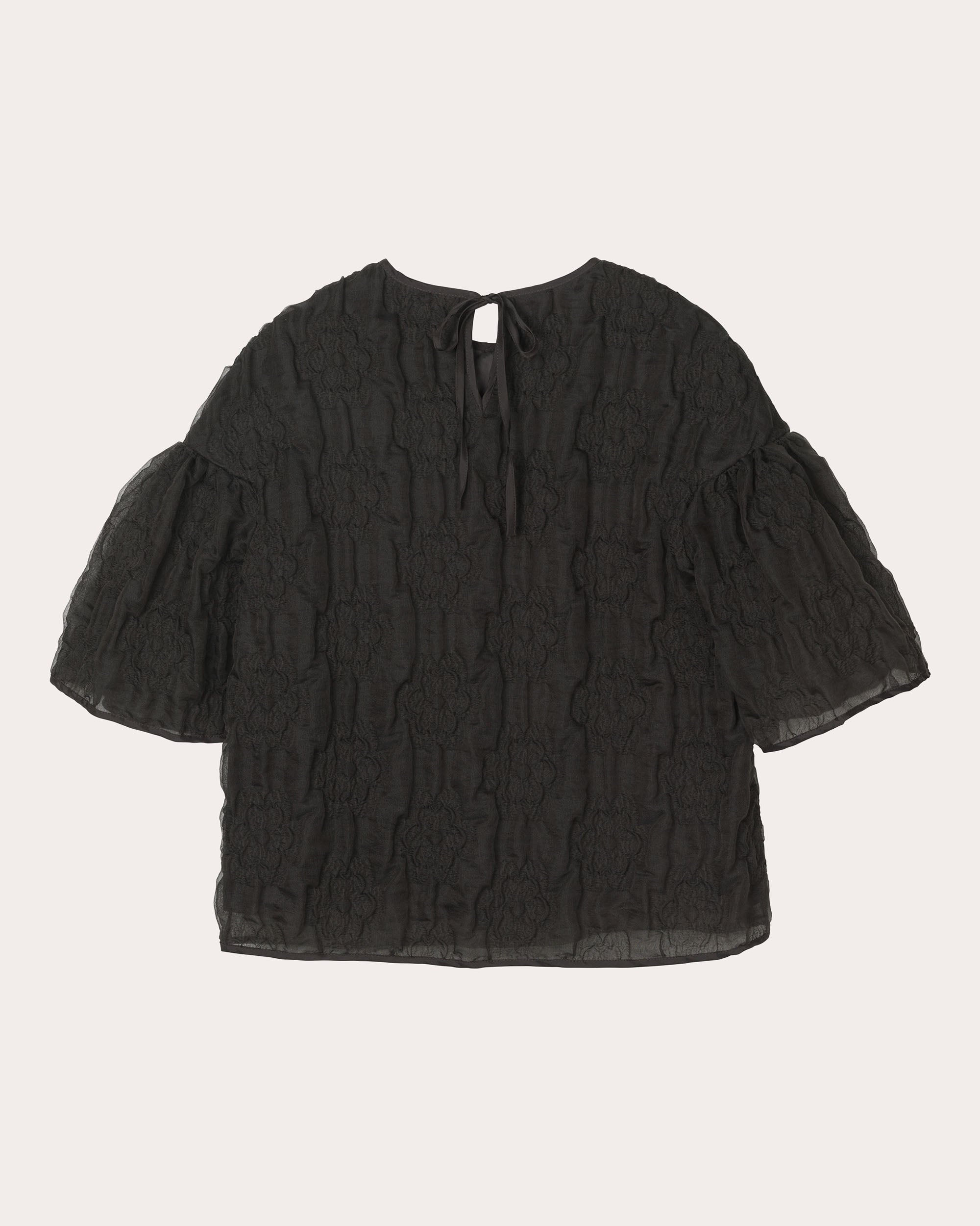 Bryndis Matelassé Gathered Empire-Waist Top