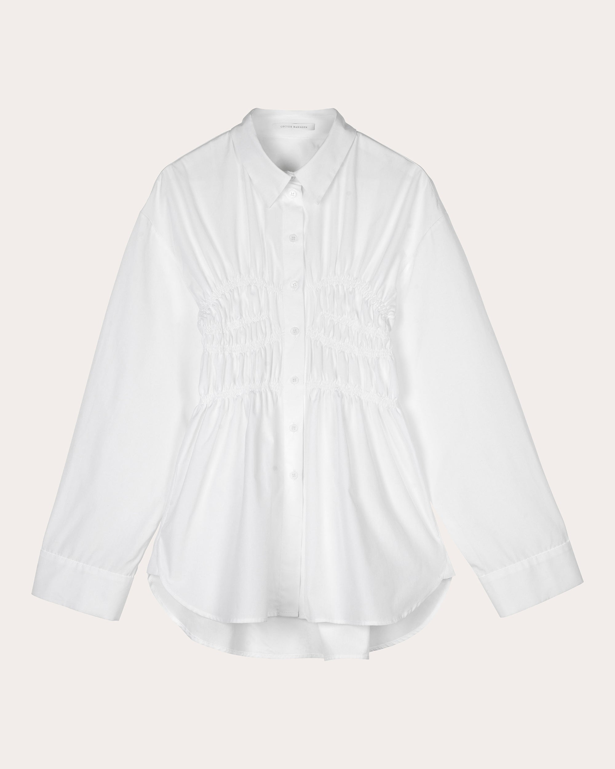 Braxton Ruched Cotton Button-Up
