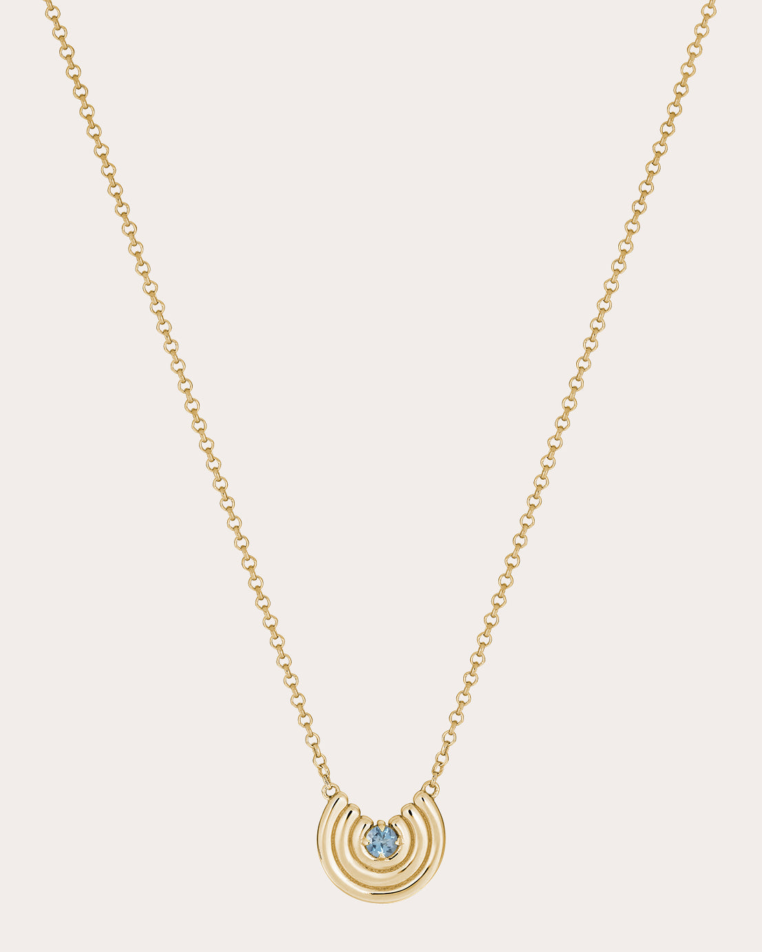 Aquamarine & 14k Gold Petite Revival Pendant Necklace