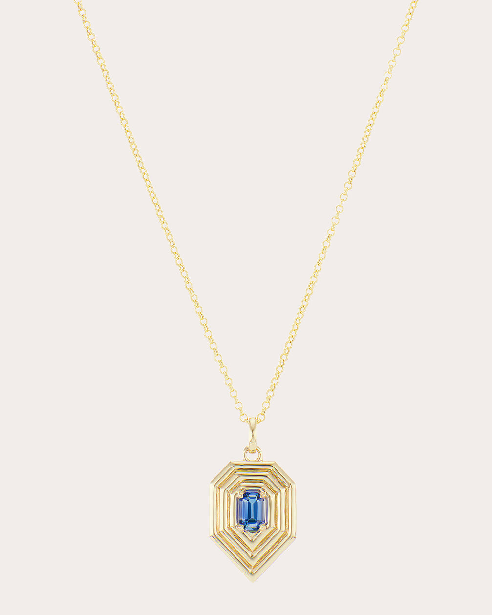 Sapphire & 14k Gold Revival Teardrop Necklace