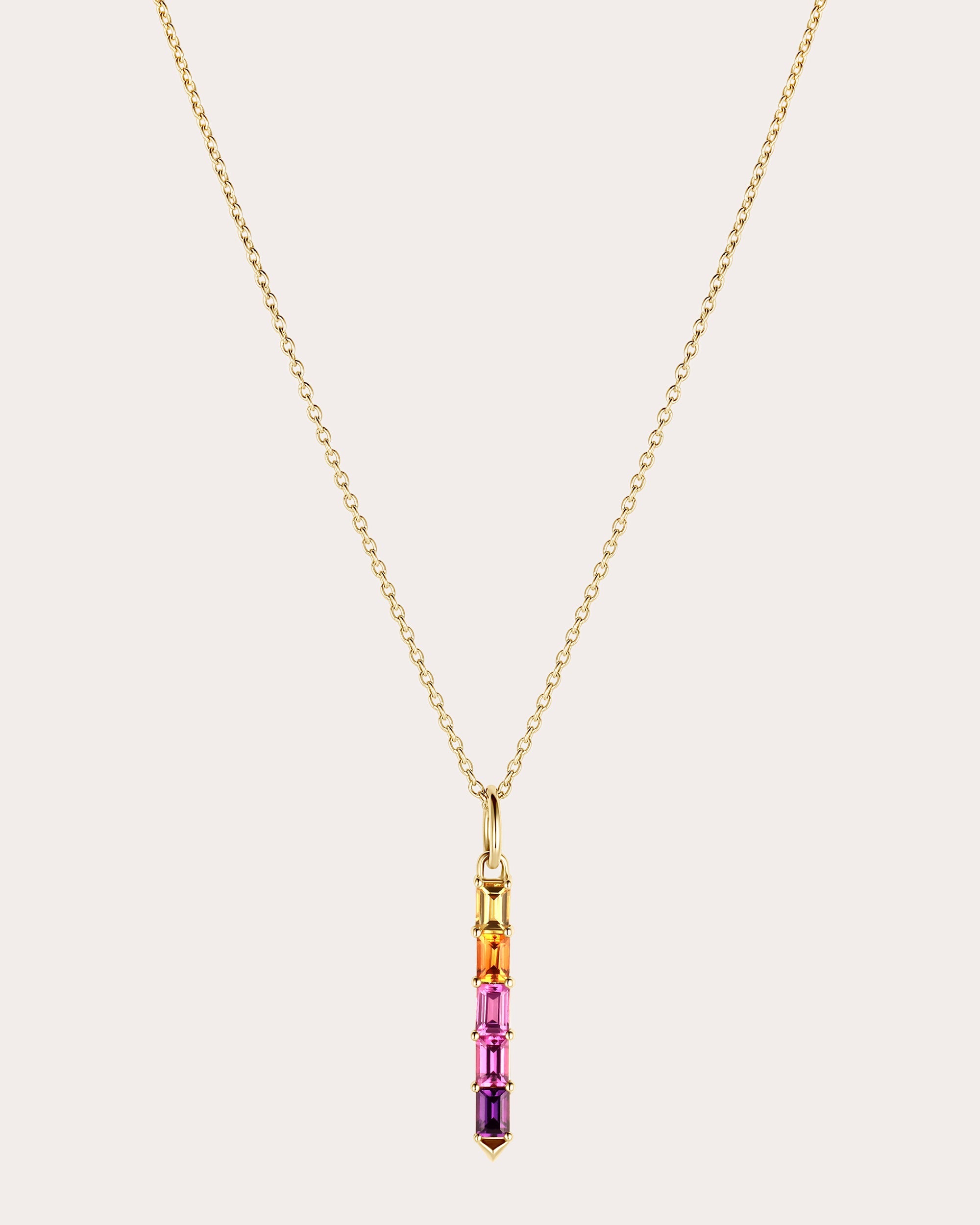 Sapphire Sundown Revival Stiletto Pendant Necklace
