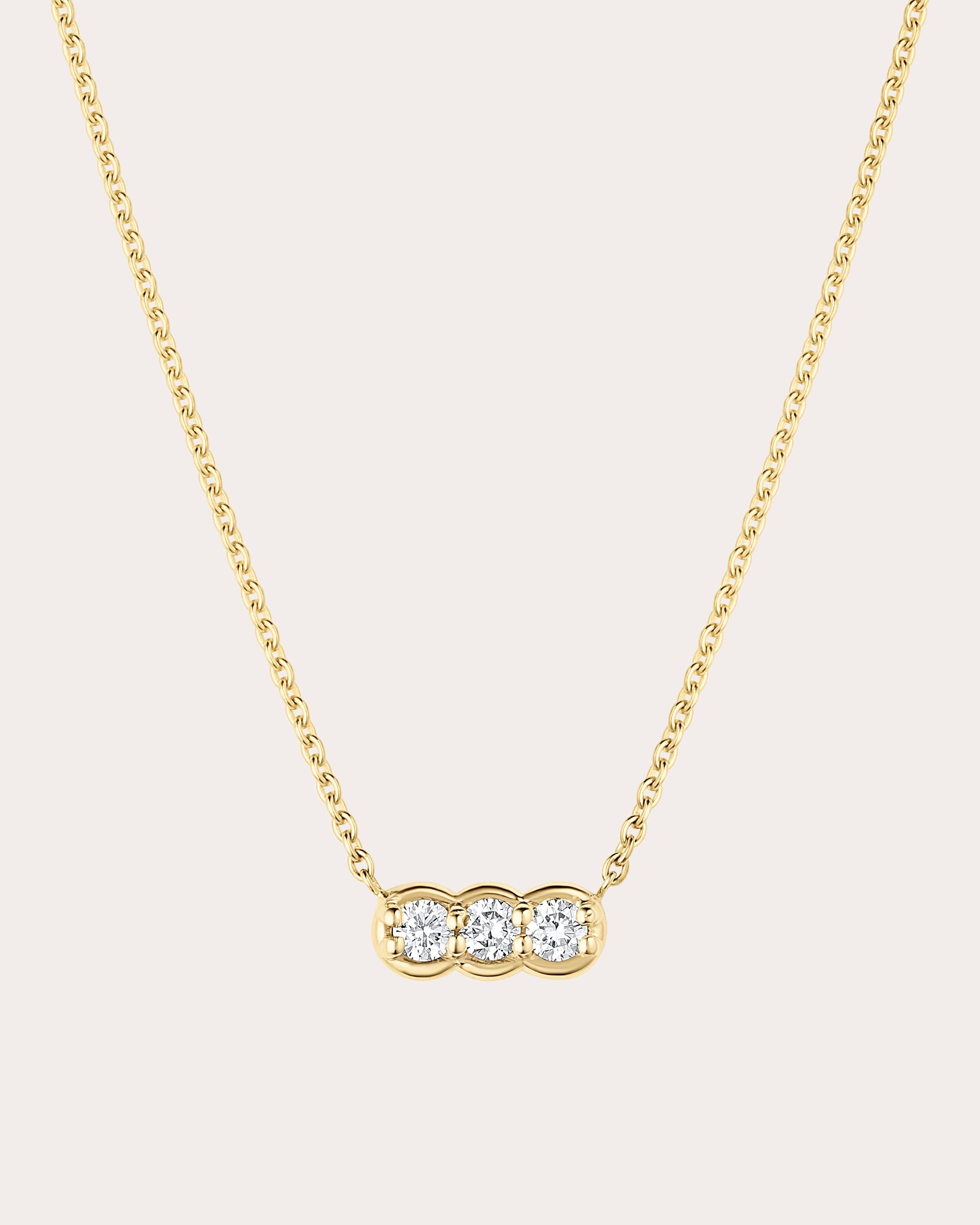 Diamond & 14k Gold Palace Trio Pendant Necklace