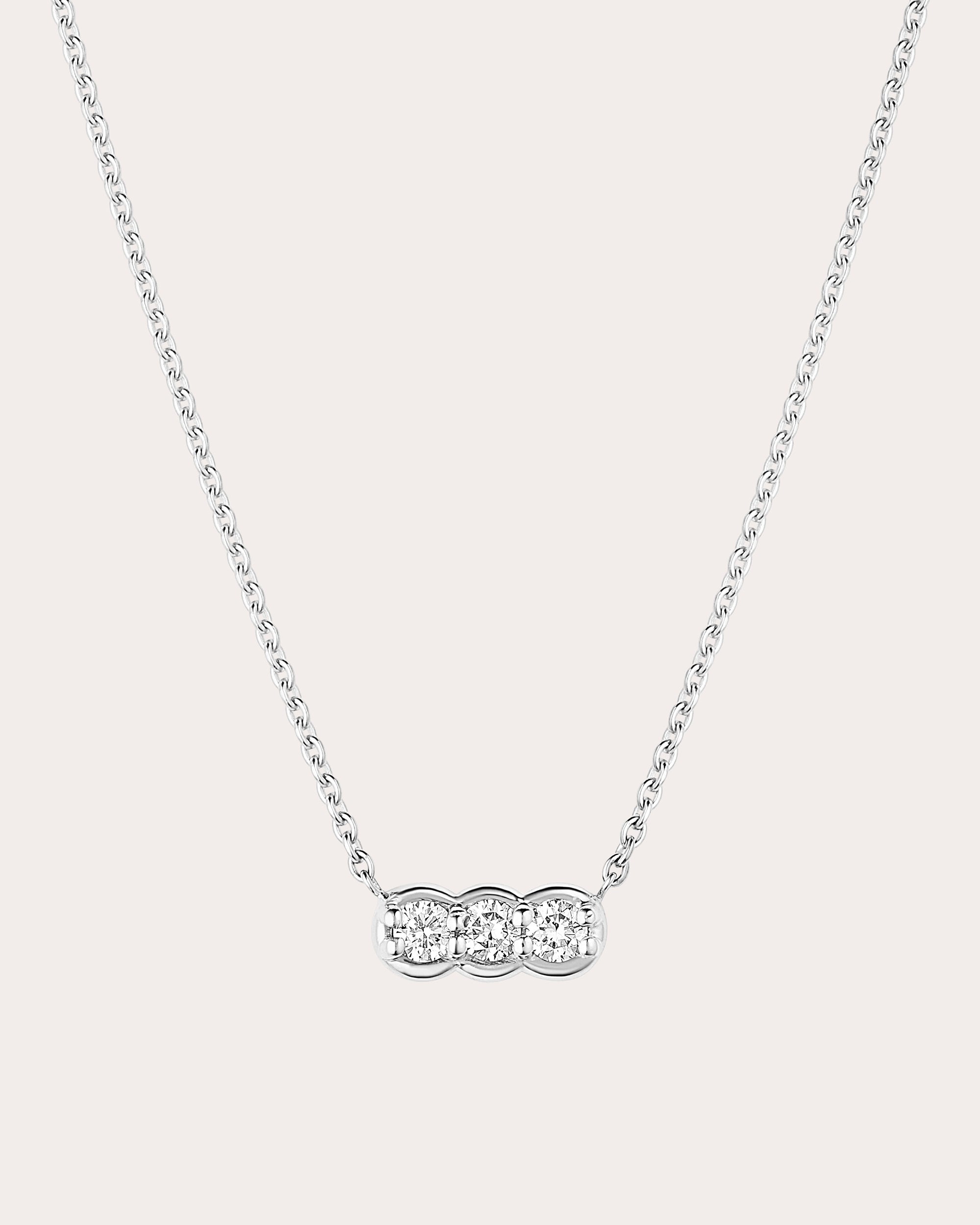 White Sapphire Palace Trio Pendant Necklace