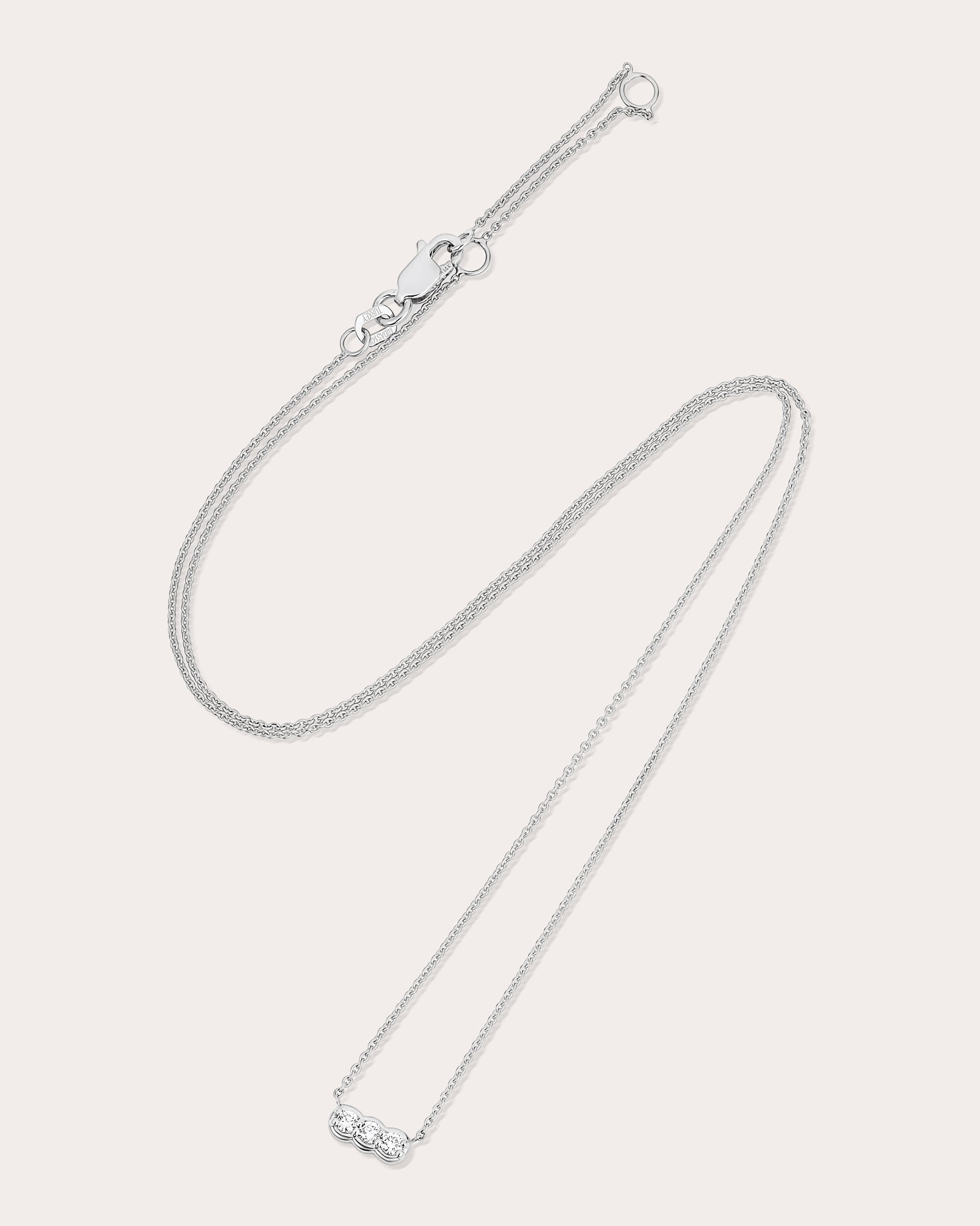 White Sapphire Palace Trio Pendant Necklace