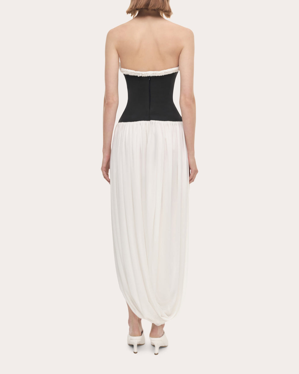Augusta Crepe Bustier Combo Asymmetric Dress