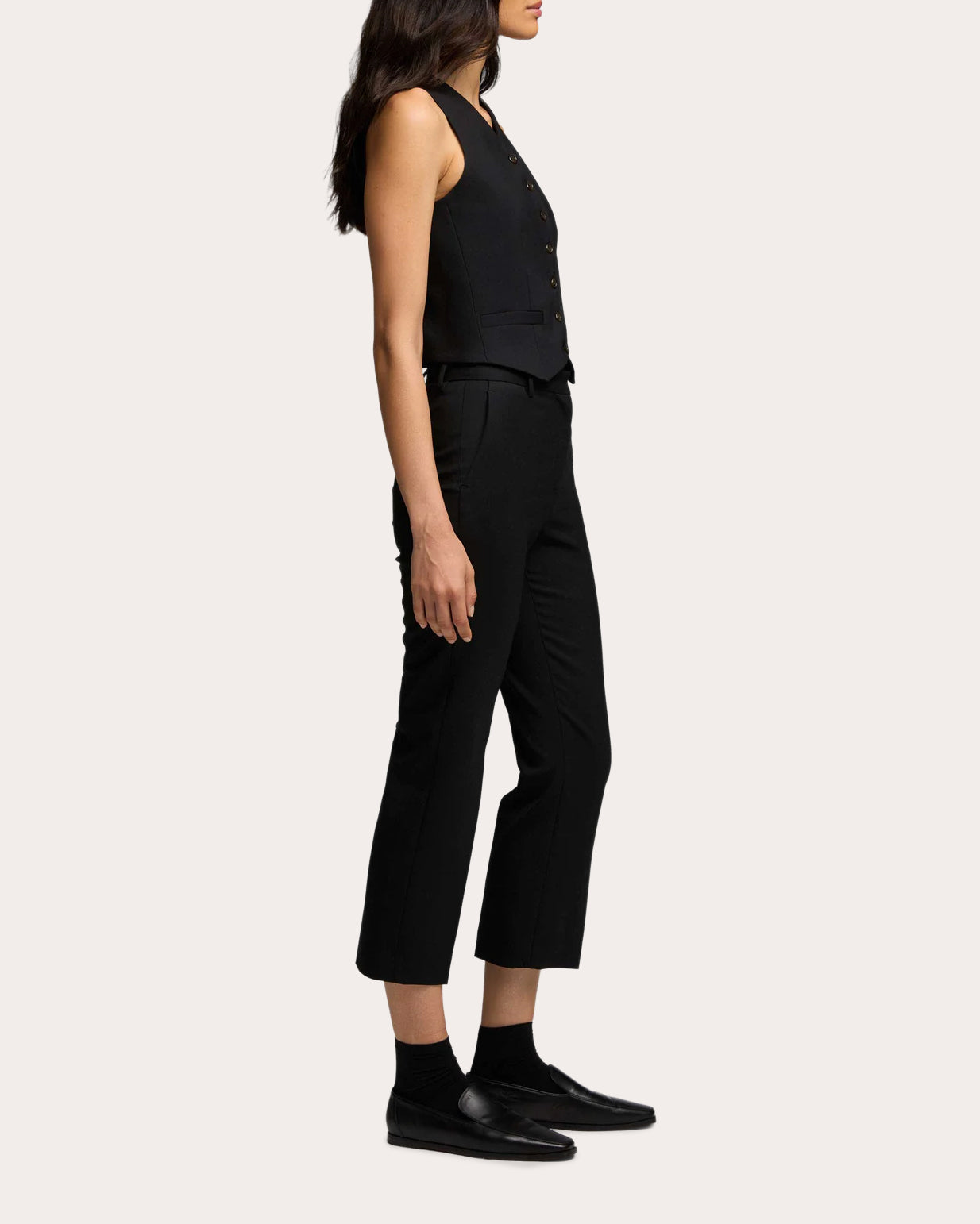Woven Stretch-Wool Vest