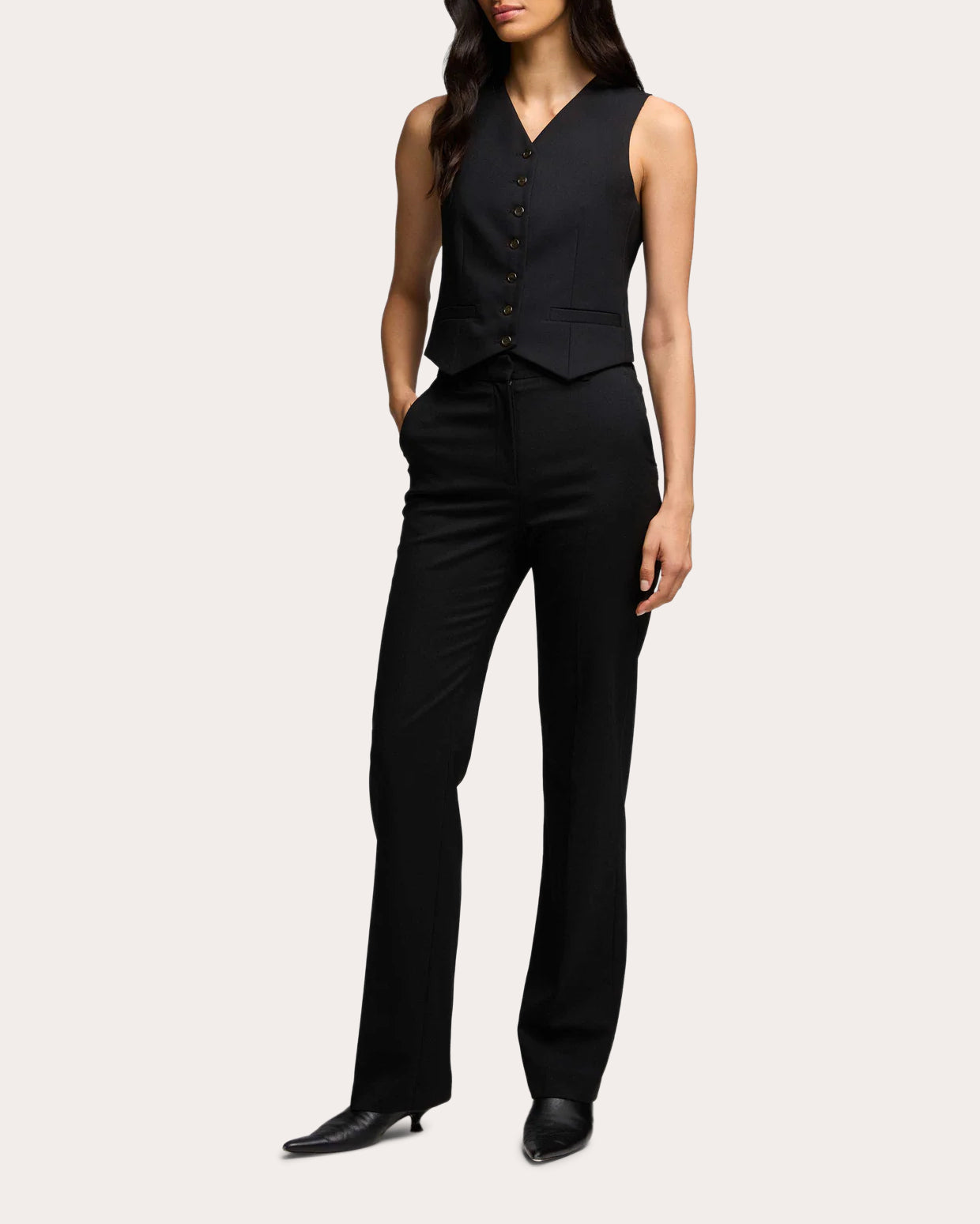 Woven Stretch-Wool Vest