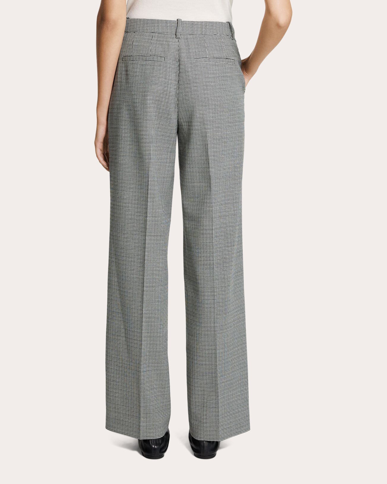 Plaid Wool Twill Straight-Leg Trousers