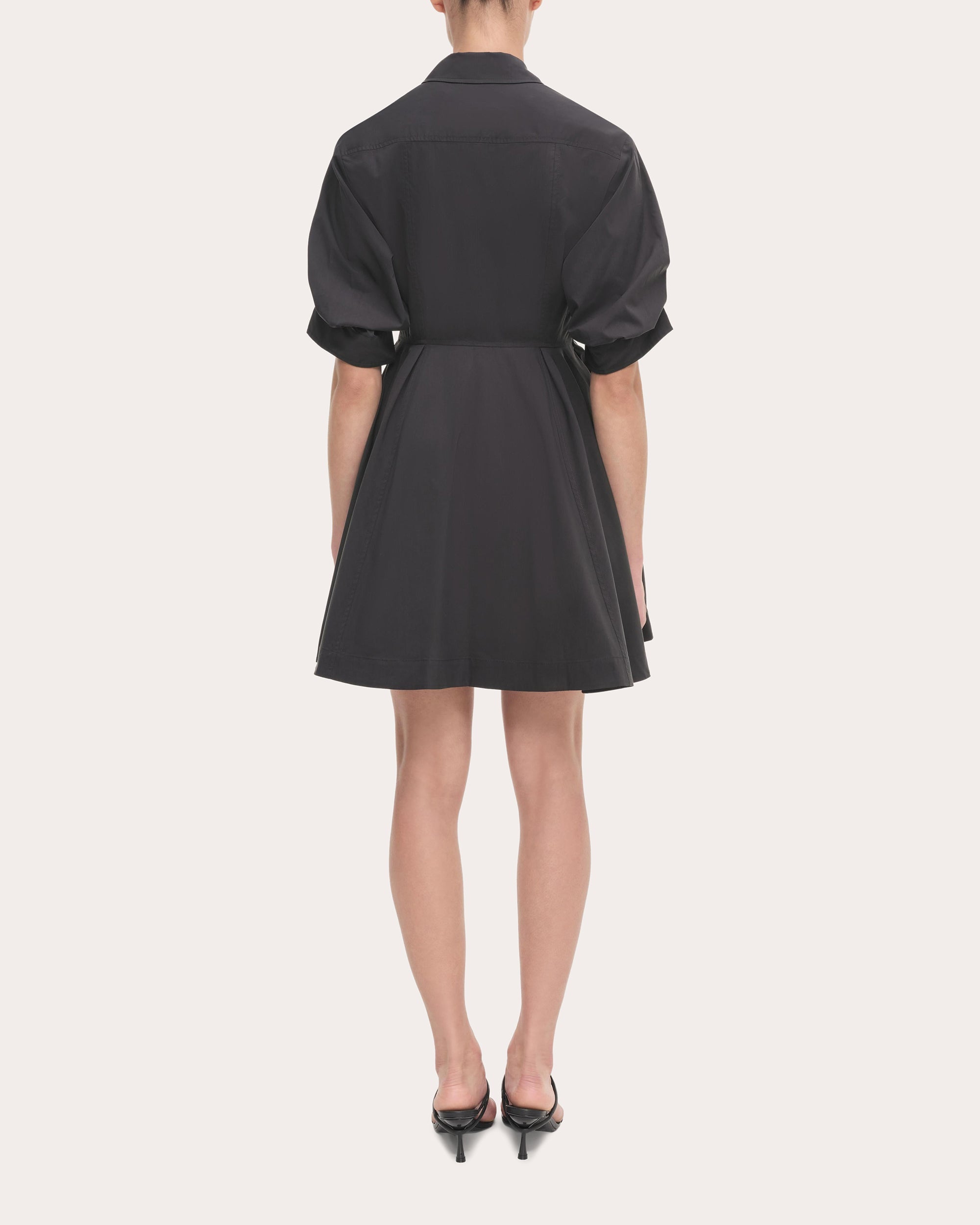 Jazzie Pleated Poplin Mini Shirt Dress