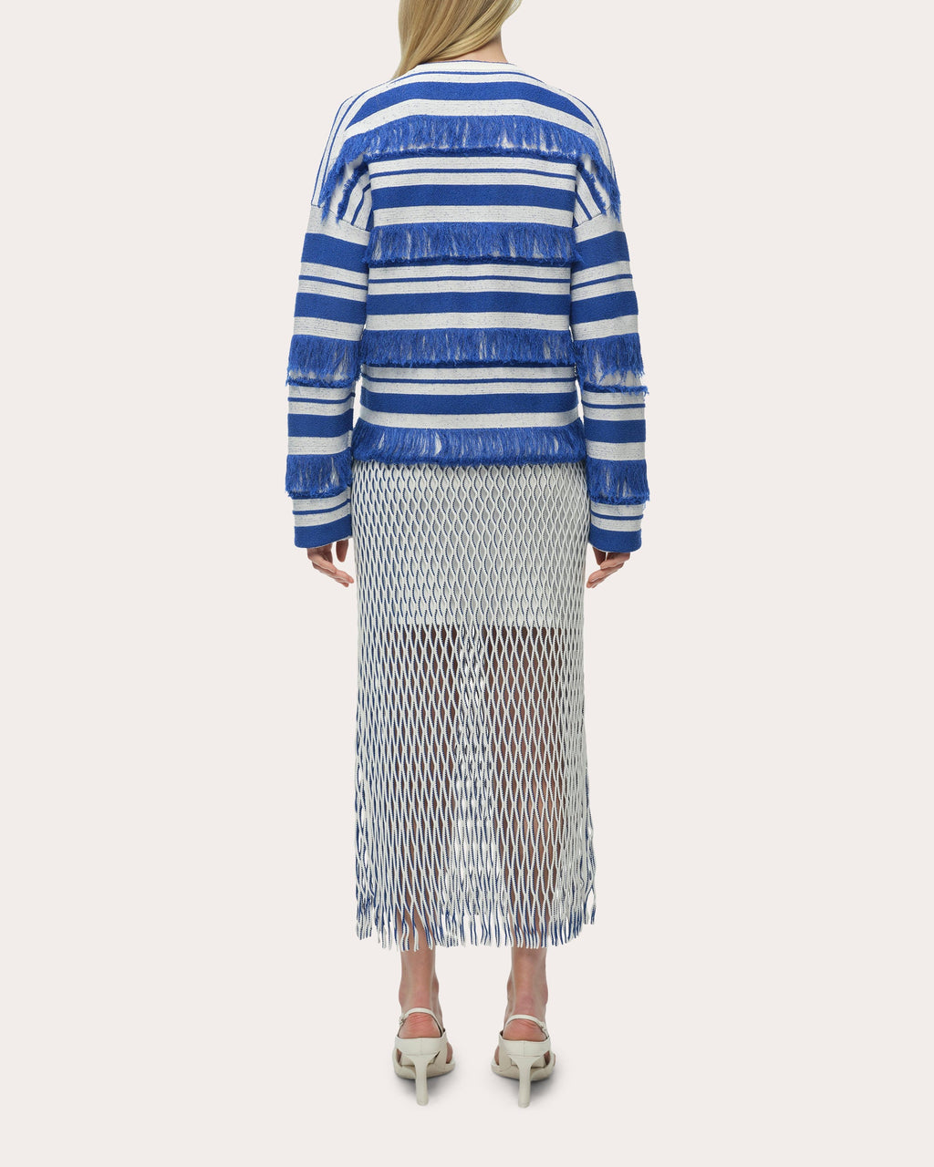 Carrick Stripe Fringe Crewneck Sweater