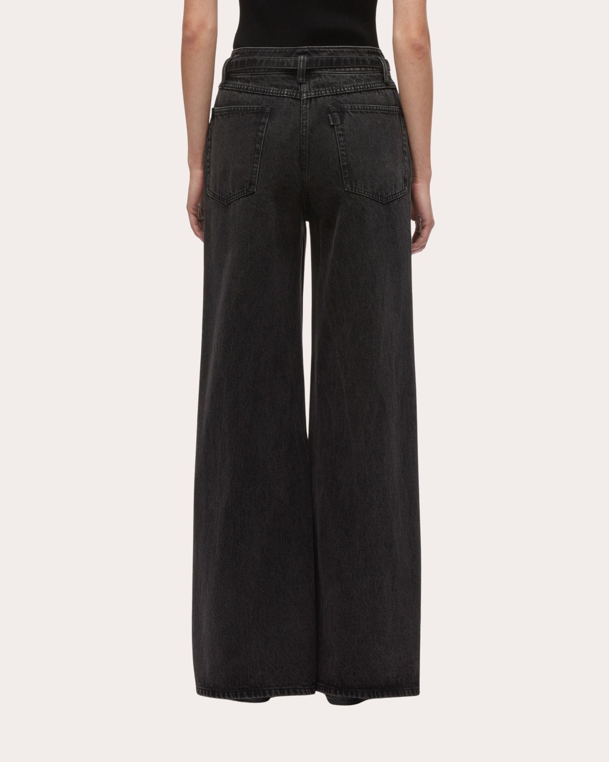 Belted Wide-Leg Jeans