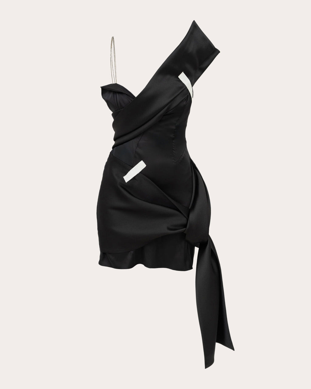 Janet Satin Draped Asymmetric Mini Dress