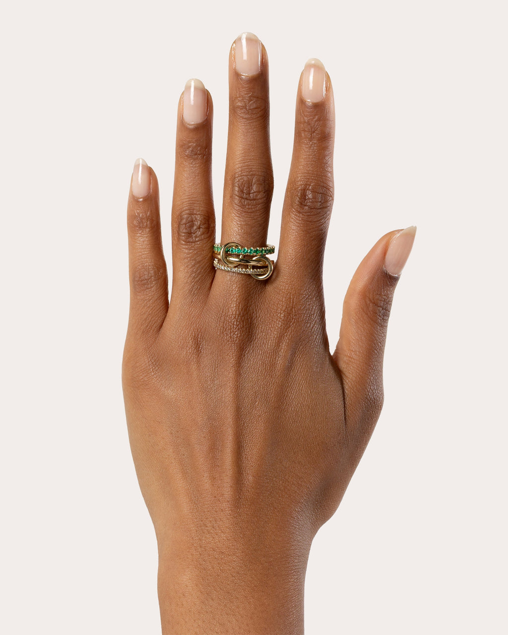 Emerald & Champagne Diamond 18k Gold Norah Ring