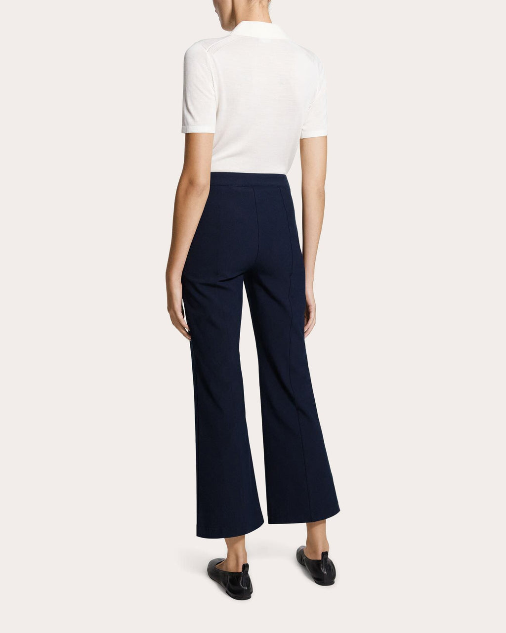 Stretch Cotton Seamed Crop Kick Pants