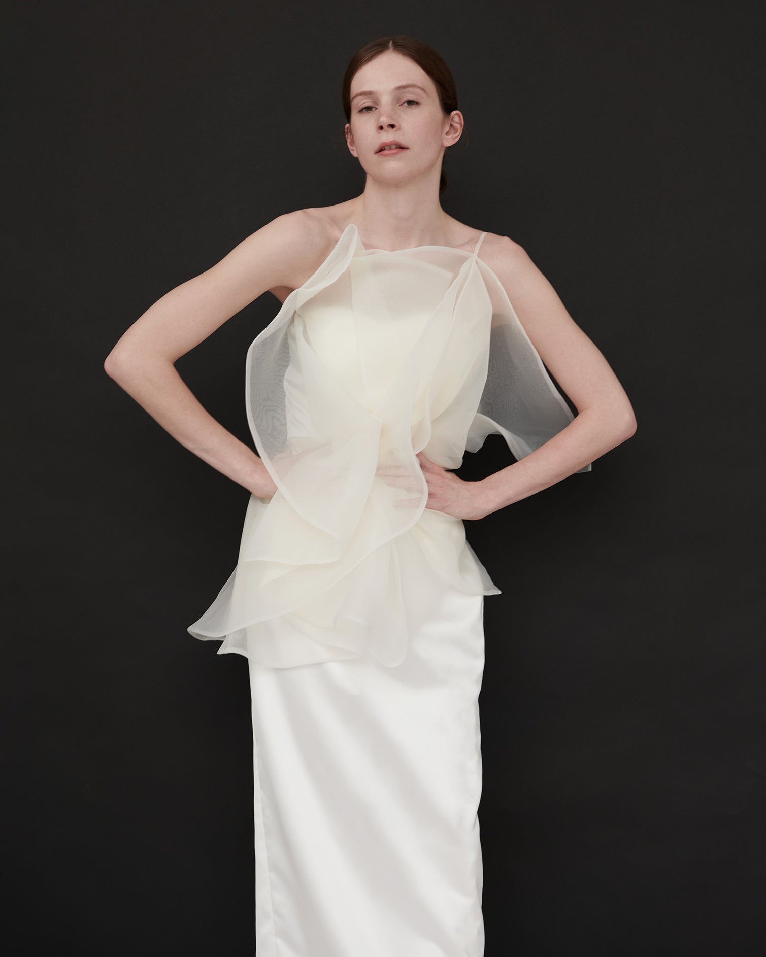 Lily Organza Flower Overlay Maxi Dress