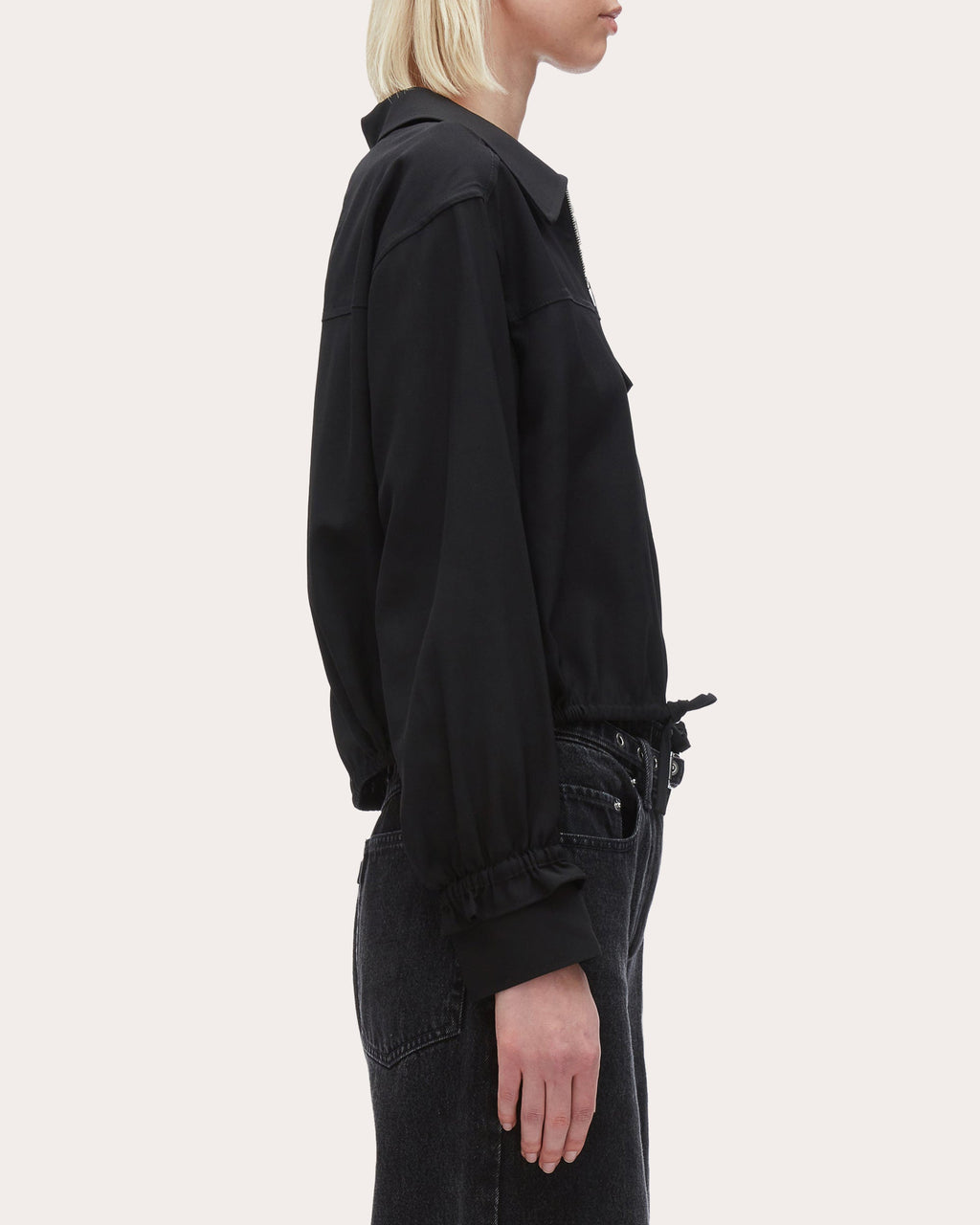 Fluid Cinched Shirt Jacket