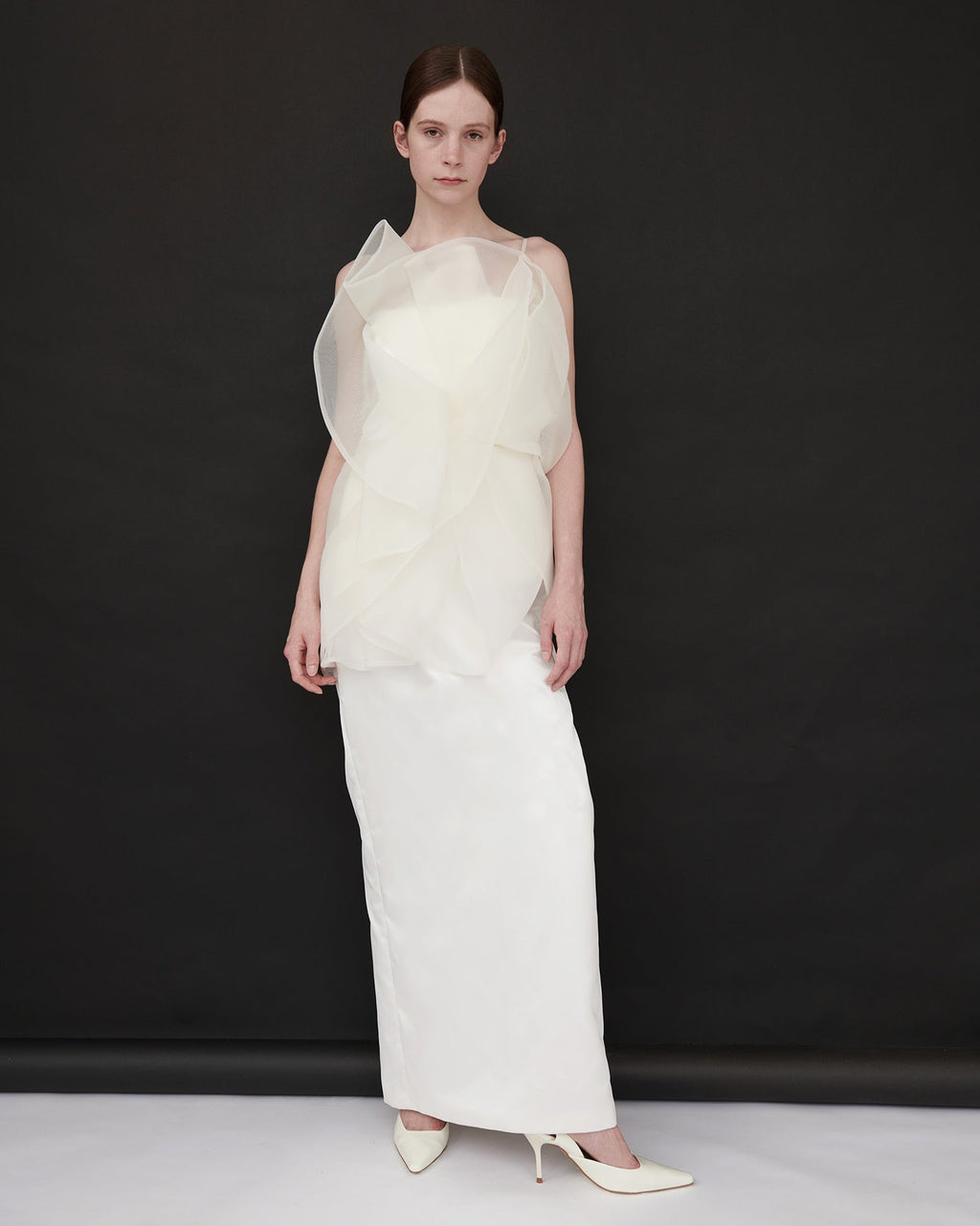 Lily Organza Flower Overlay Maxi Dress
