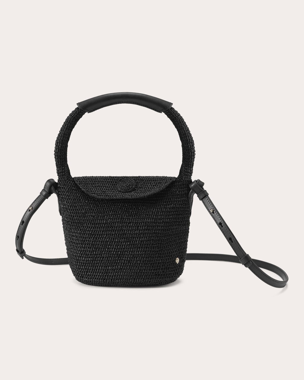 Yala Crocheted Raffia Mini Drawstring Sac Bag