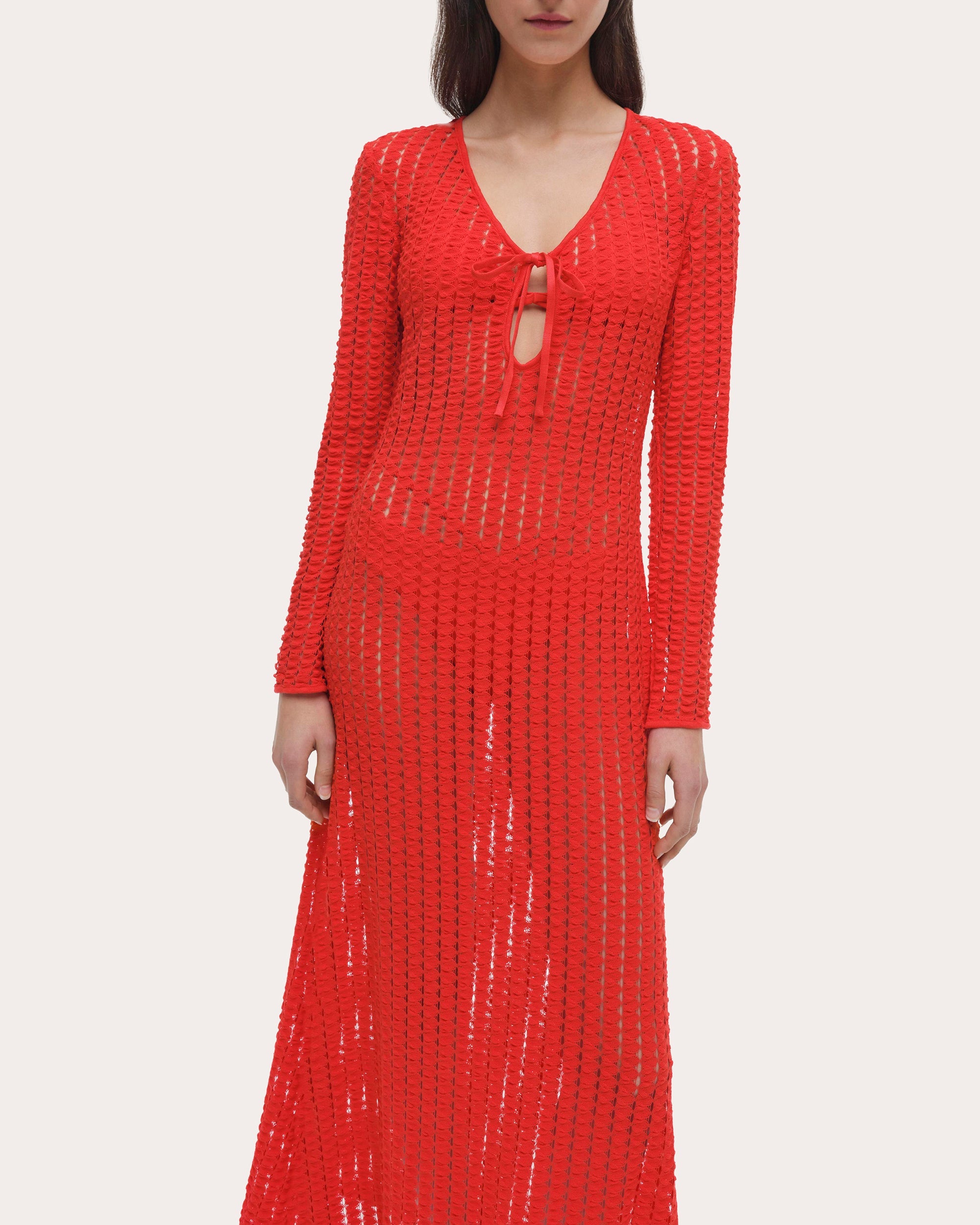 Elton Open-Knit Cotton Kaftan