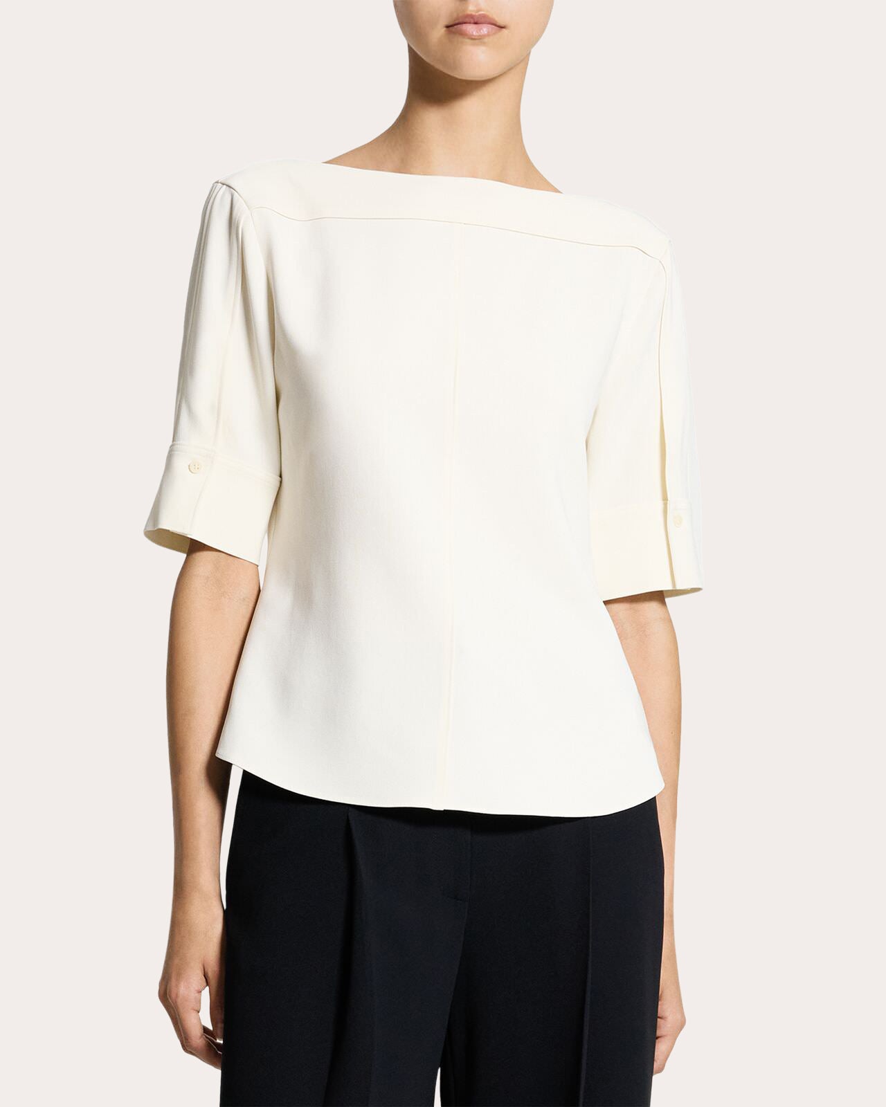 Admiral Crepe Seamed Boatneck Top