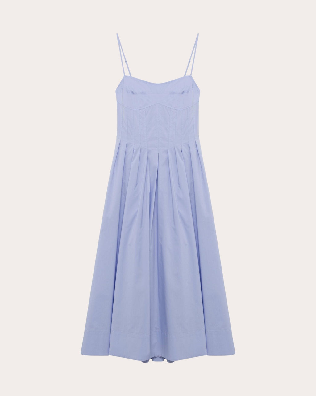 Kittiya Poplin Pleated Bustier Midi Dress