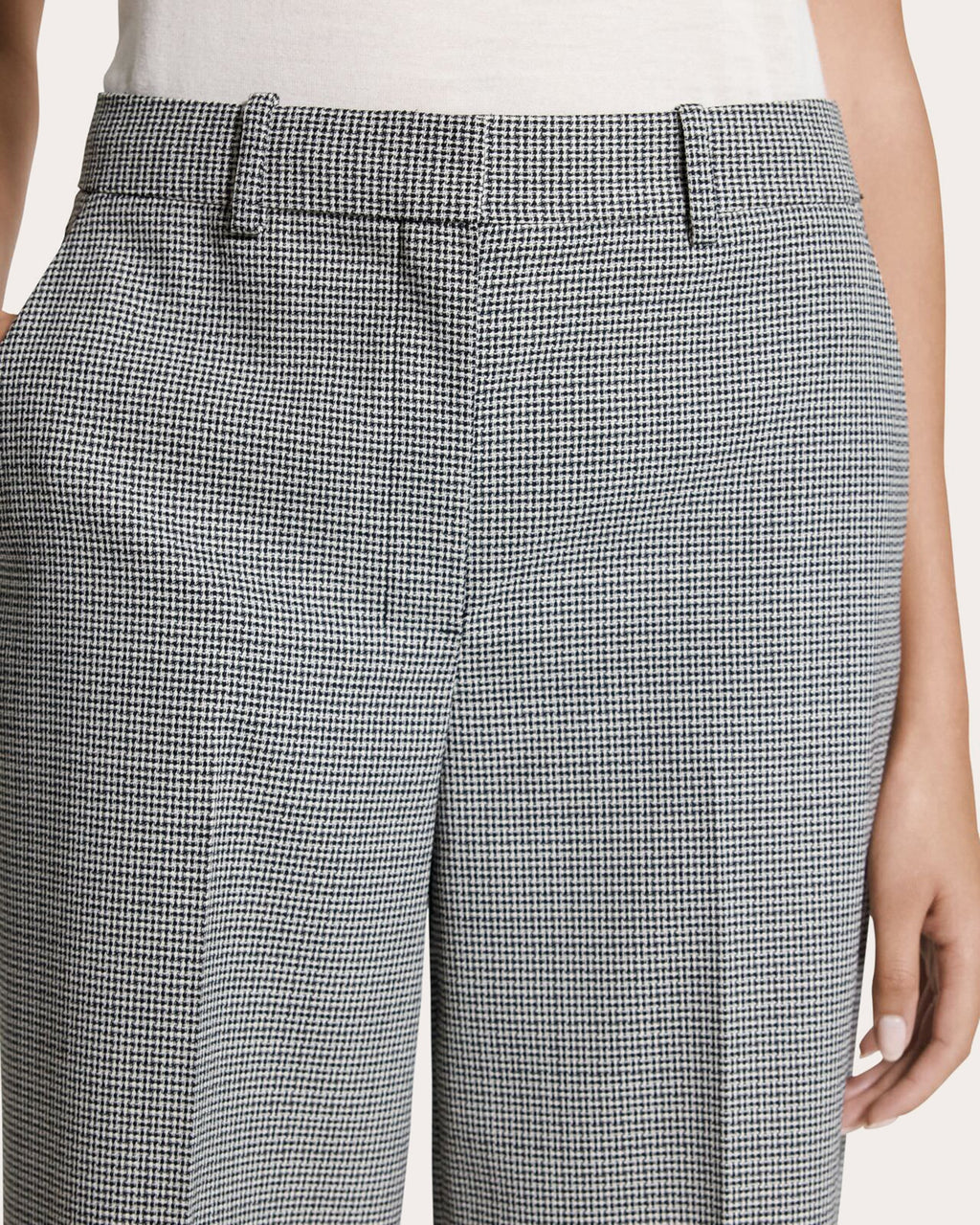 Plaid Wool Twill Straight-Leg Trousers