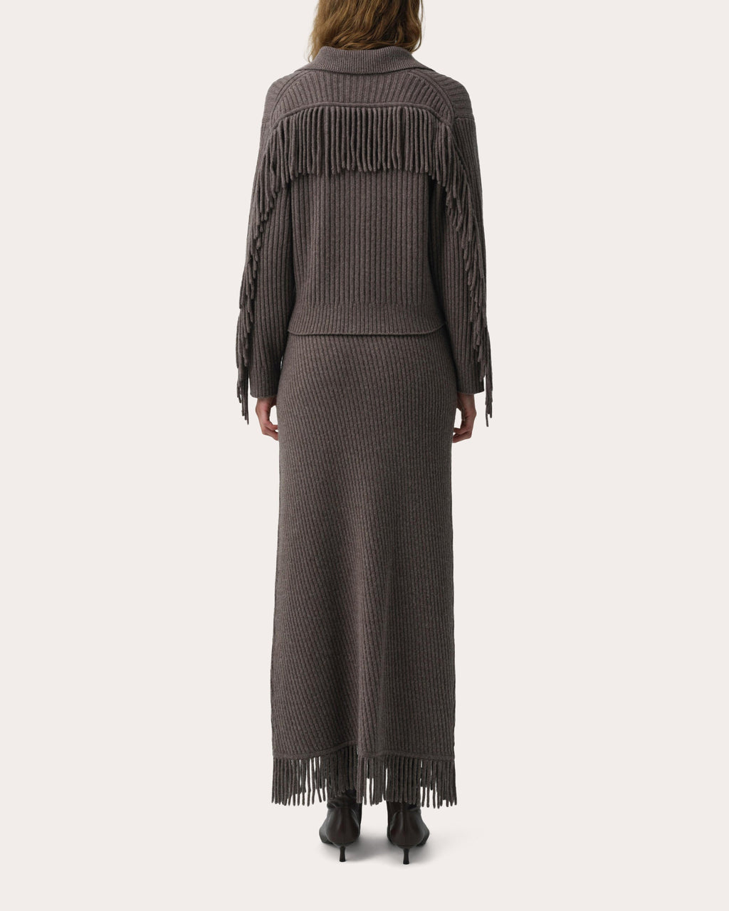 Natalia Wool Fringe Polo Sweater