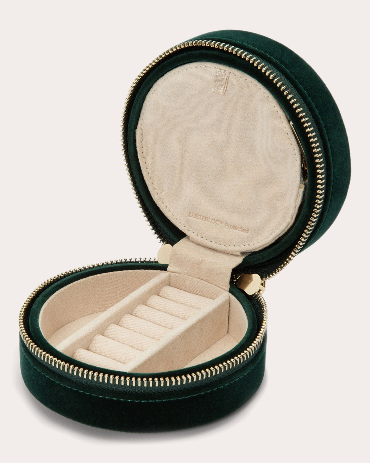 Zoe Embroidered Velvet Round Travel Case
