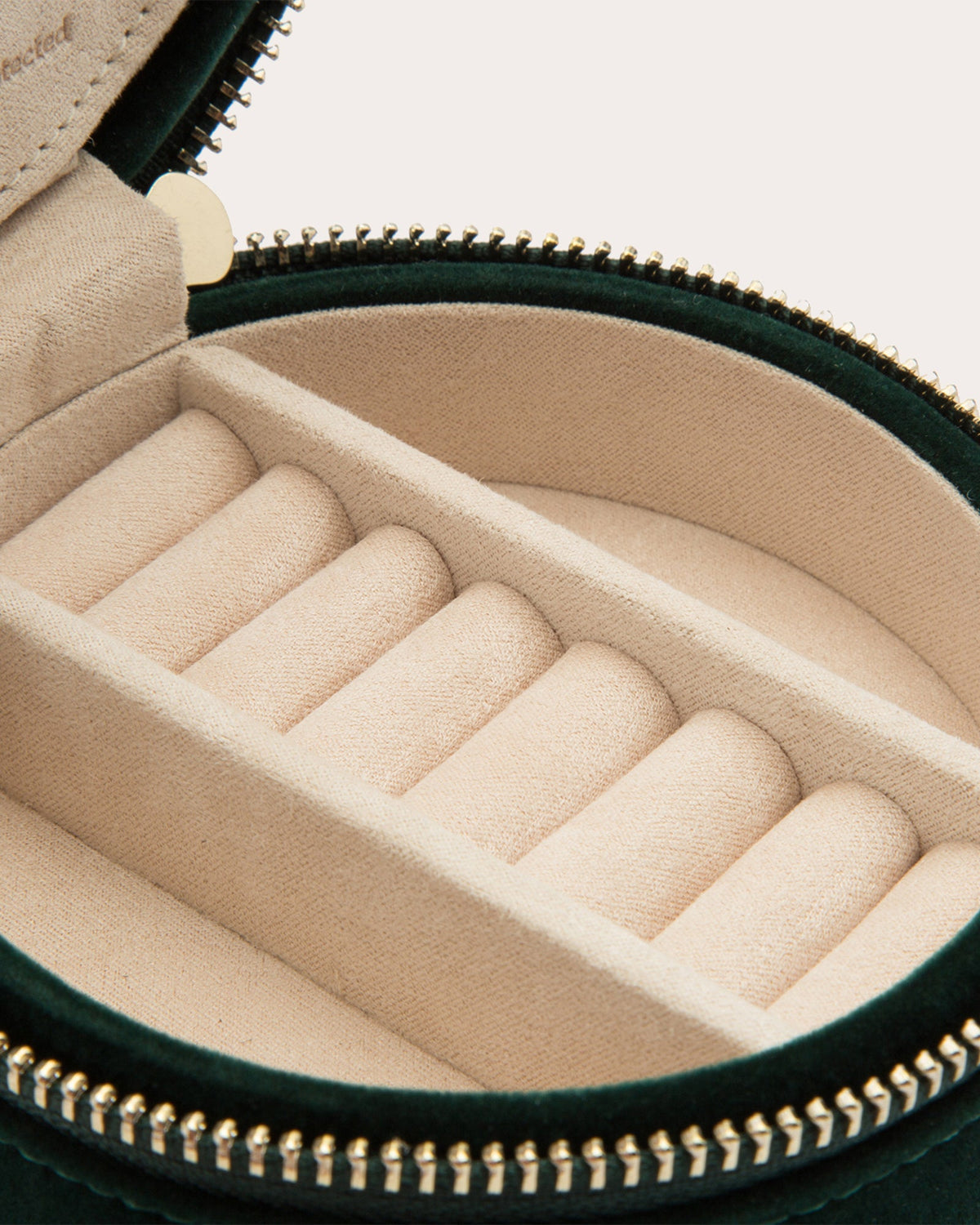 Zoe Embroidered Velvet Round Travel Case