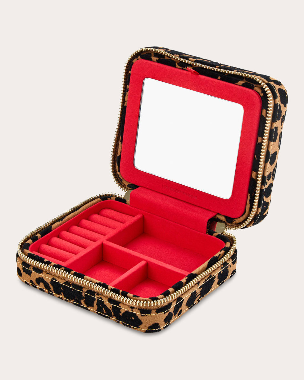 Savanna Leopard Zip Jewelry Case